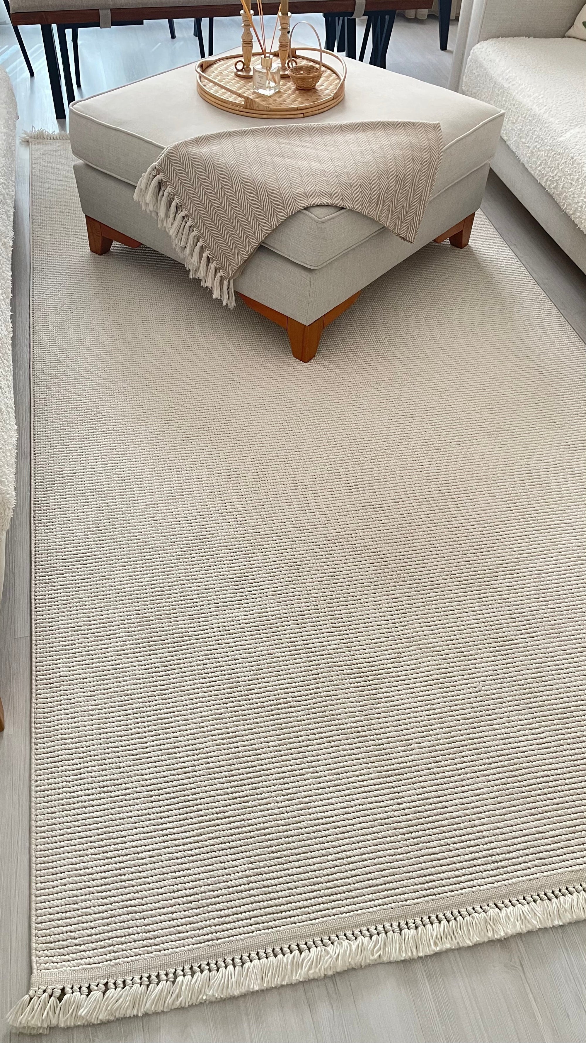 PALMAS-5018T-KREM Yumuşak Bukle (Loop) Dokuma Salon Mutfak Koridor Halısı