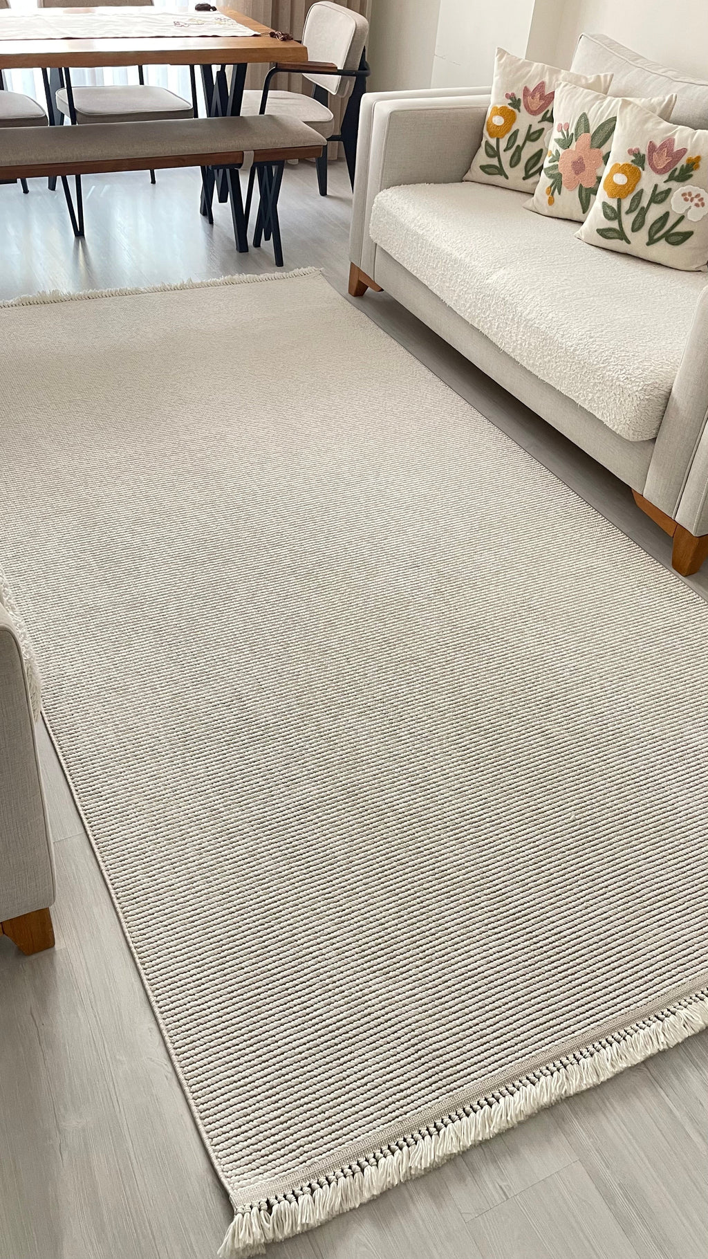 PALMAS-5018T-KREM Yumuşak Bukle (Loop) Dokuma Salon Mutfak Koridor Halısı