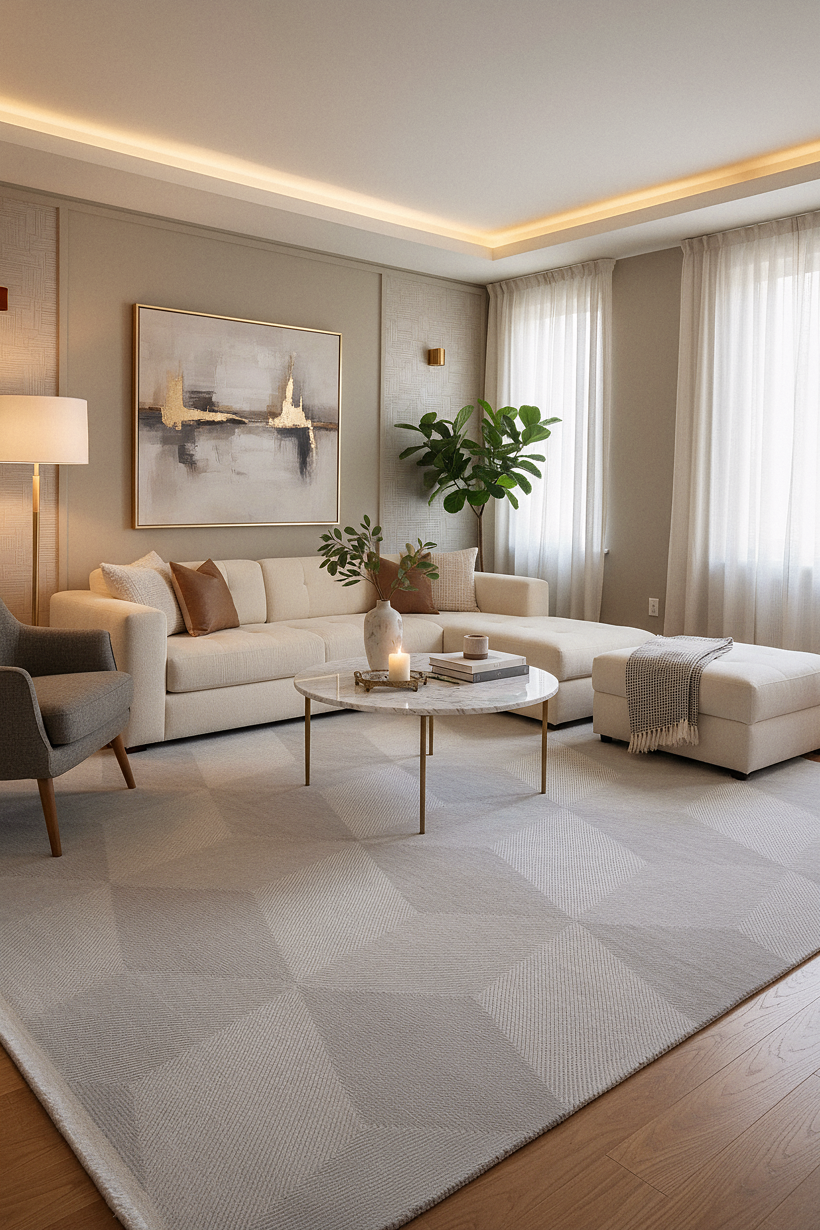 PRATO T-PR01 GRİ Akrilik Viskon Sık Dokuma Salon Koridor Mutfak Halısı