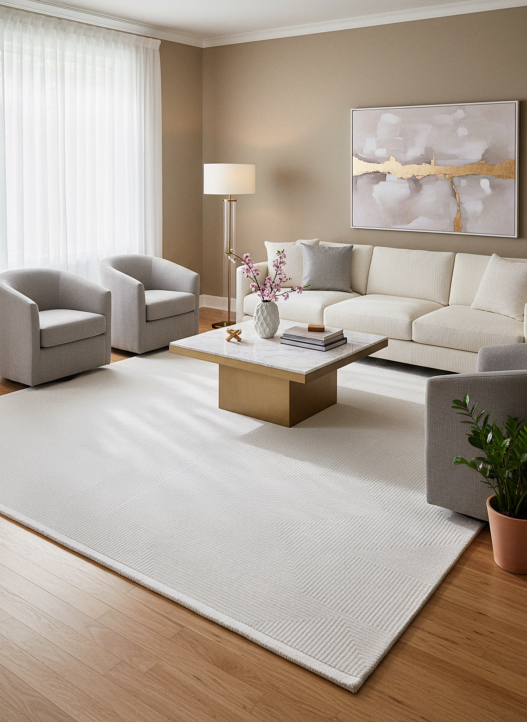 PRATO T-PR03 GRİ Akrilik Viskon Sık Dokuma Salon Koridor Mutfak Halısı