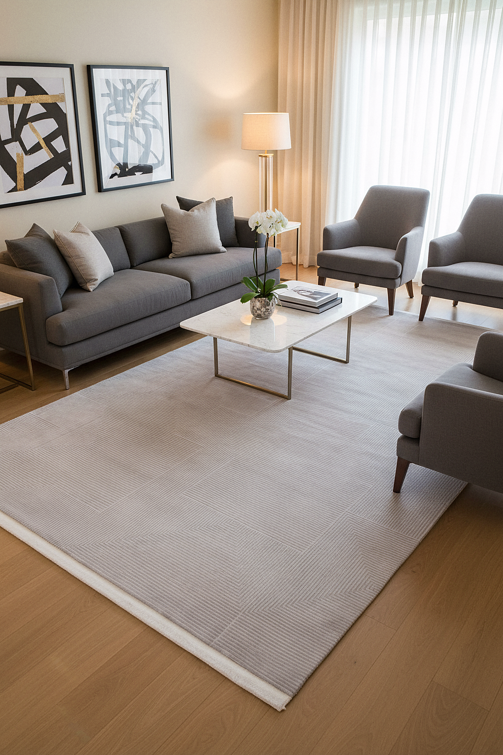 PRATO T-PR04 GRİ Akrilik Viskon Sık Dokuma Salon Koridor Mutfak Halısı