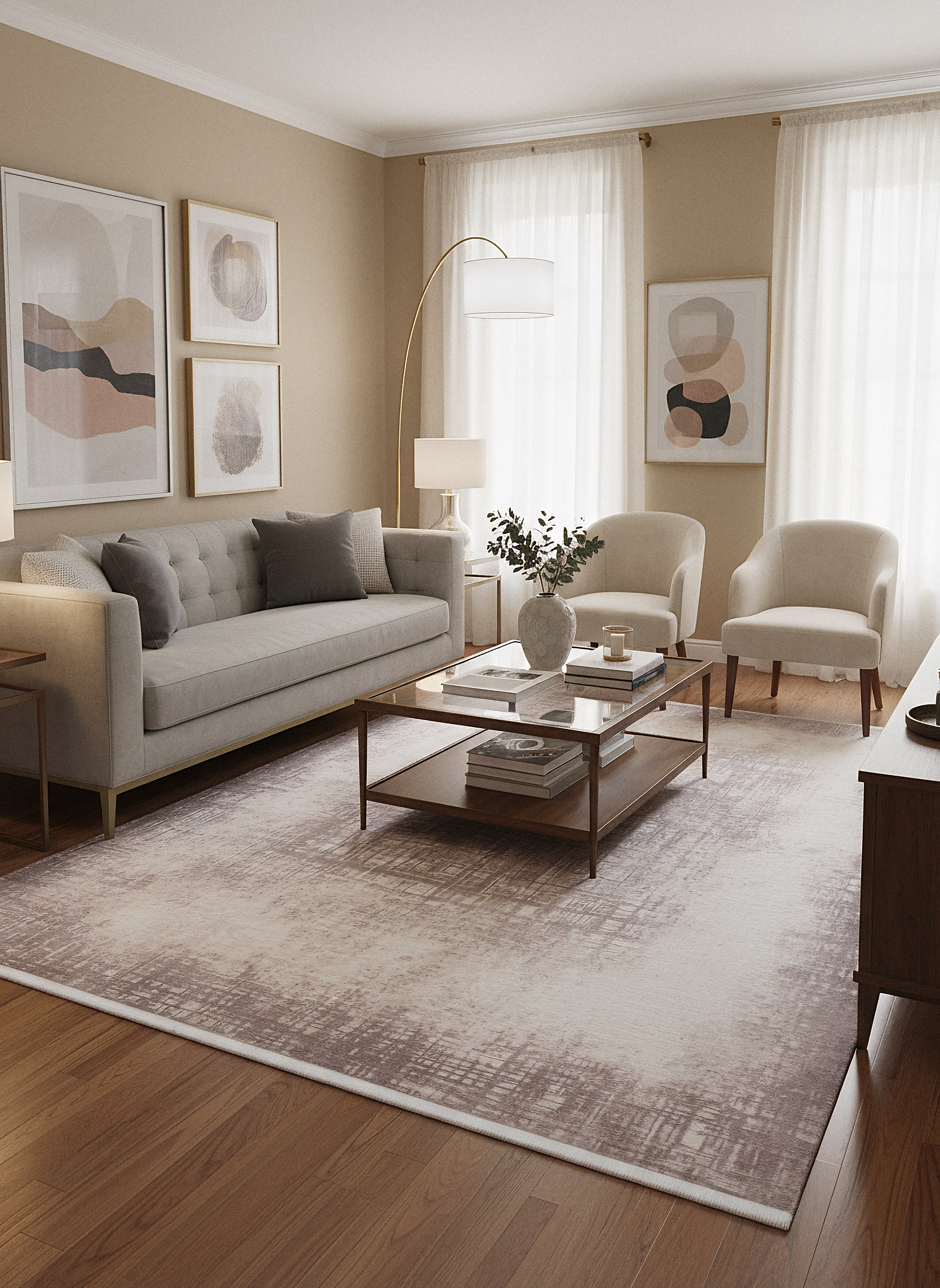 PRATO T-PR05 KREM Akrilik Viskon Sık Dokuma Salon Koridor Mutfak Halısı