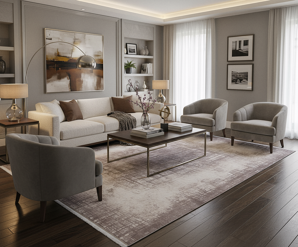 PRATO T-PR05 KREM Akrilik Viskon Sık Dokuma Salon Koridor Mutfak Halısı