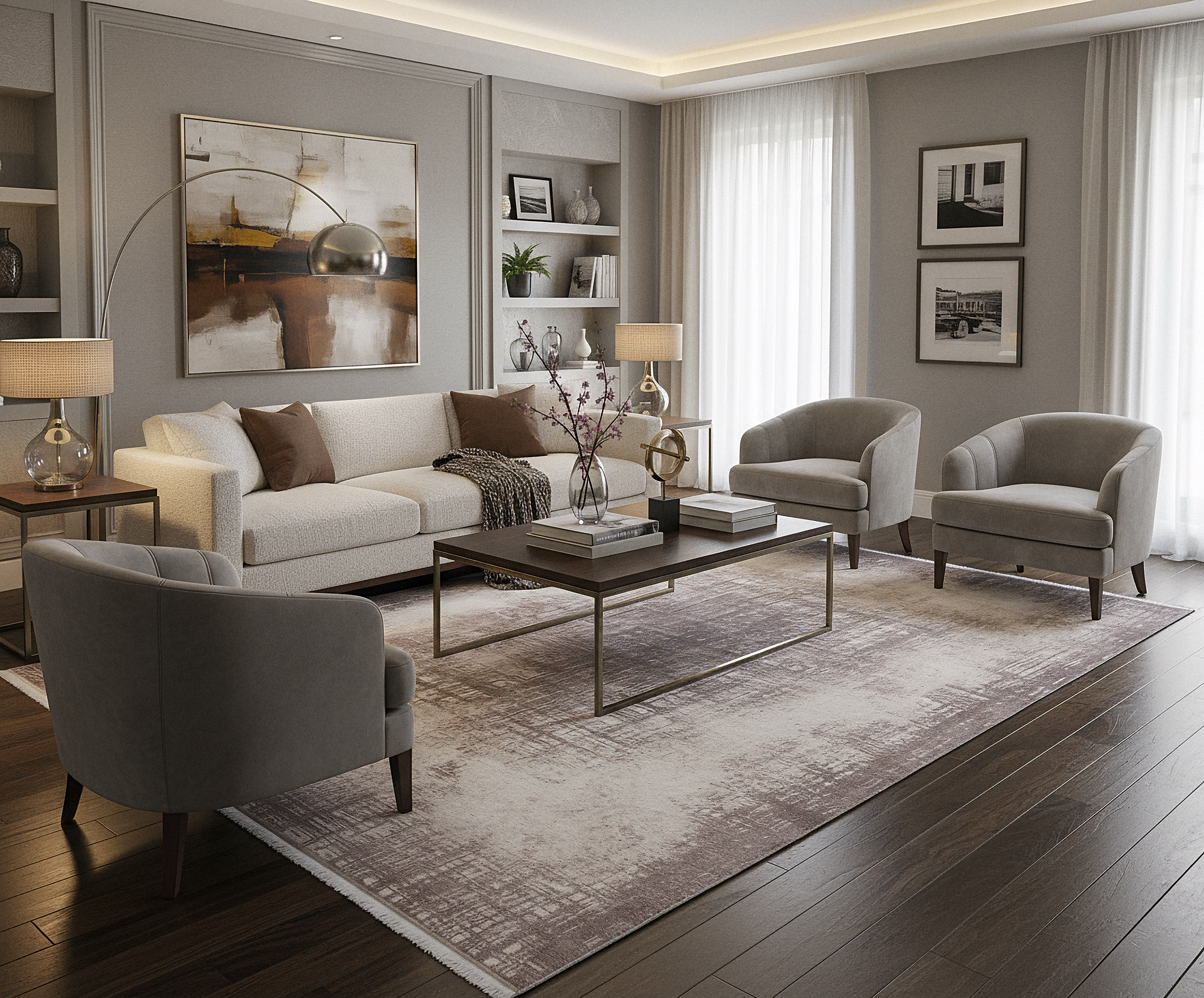 PRATO T-PR05 KREM Akrilik Viskon Sık Dokuma Salon Koridor Mutfak Halısı