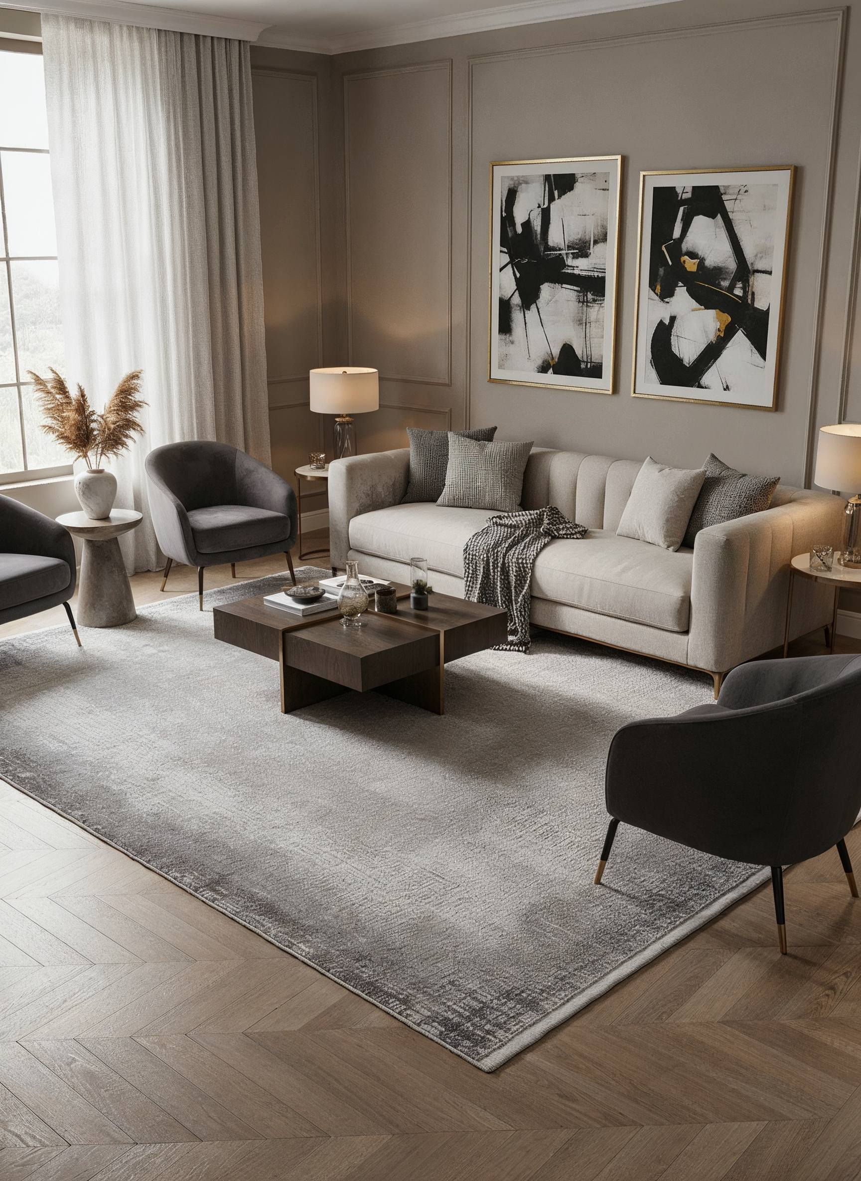 PRATO T-PR06 GRİ Akrilik Viskon Sık Dokuma Salon Koridor Mutfak Halısı