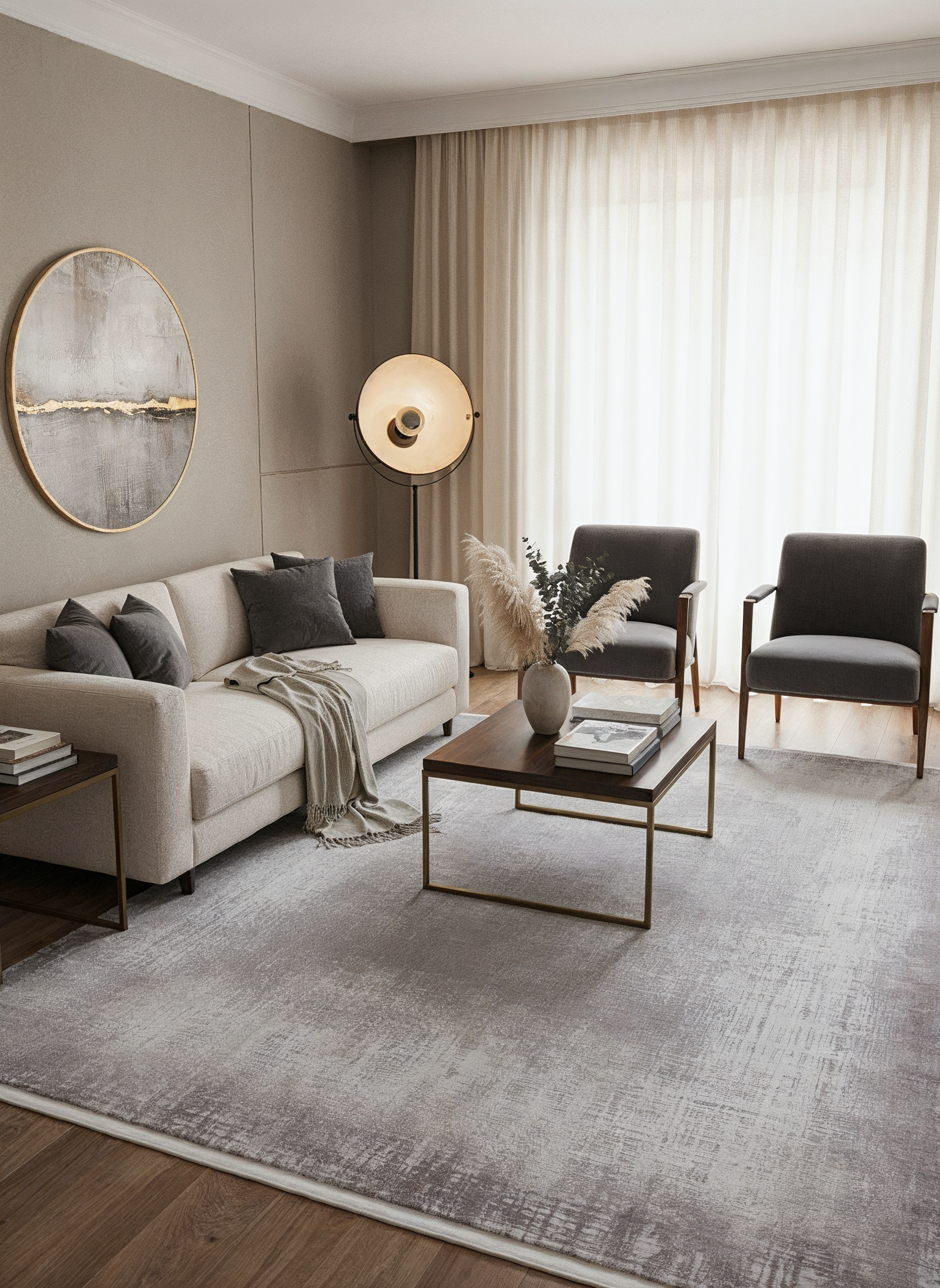 PRATO T-PR06 GRİ Akrilik Viskon Sık Dokuma Salon Koridor Mutfak Halısı