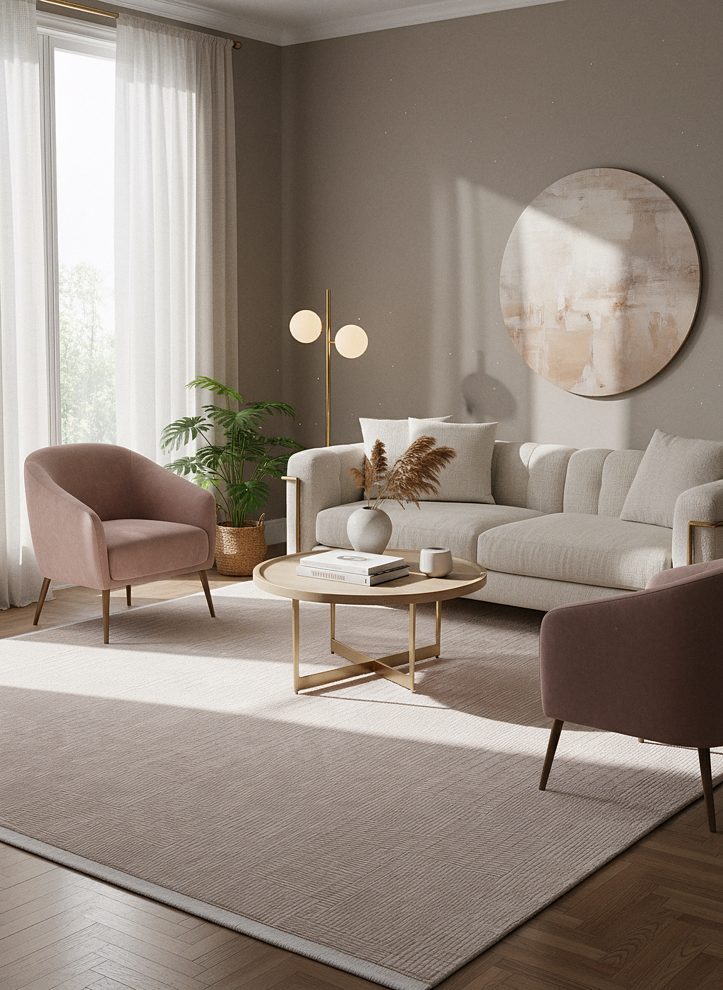 PRATO T-PR07 BEJ Akrilik Viskon Sık Dokuma Salon Koridor Mutfak Halısı