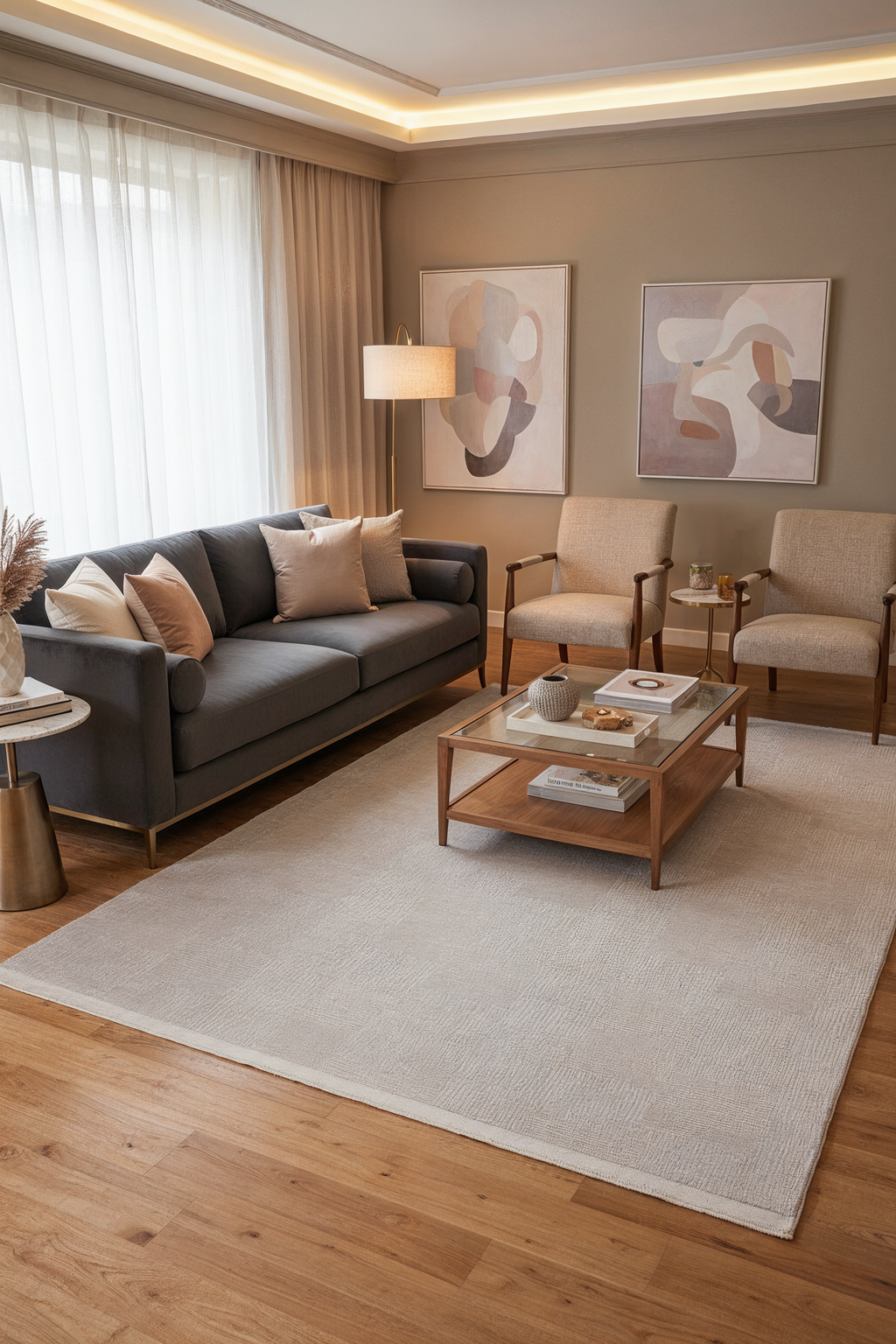 PRATO T-PR09 GRİ Akrilik Viskon Sık Dokuma Salon Koridor Mutfak Halısı