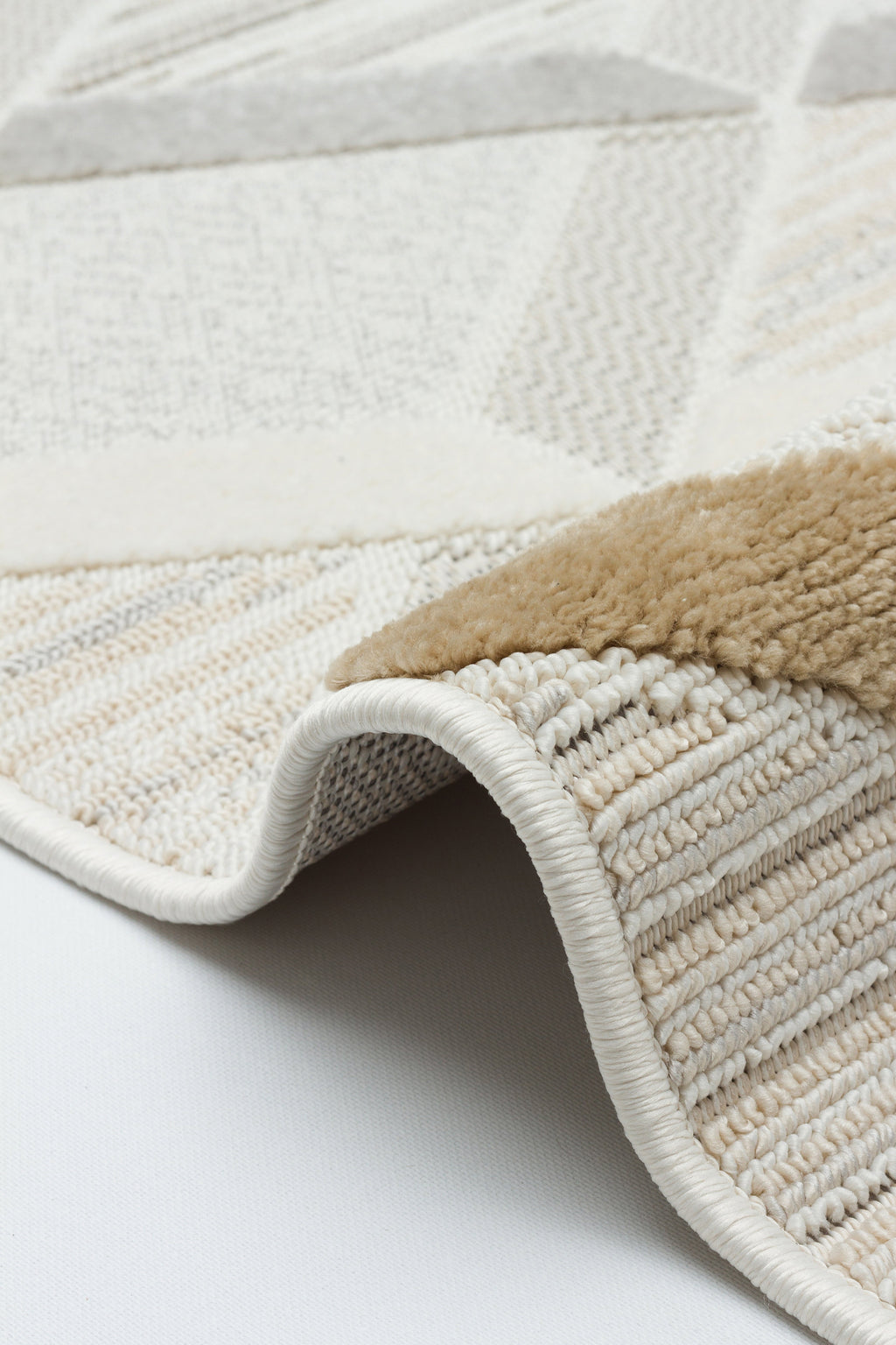 İCON T-PE01-KREM Modern Geometrik Desenli Salon Koridor Mutfak Halısı