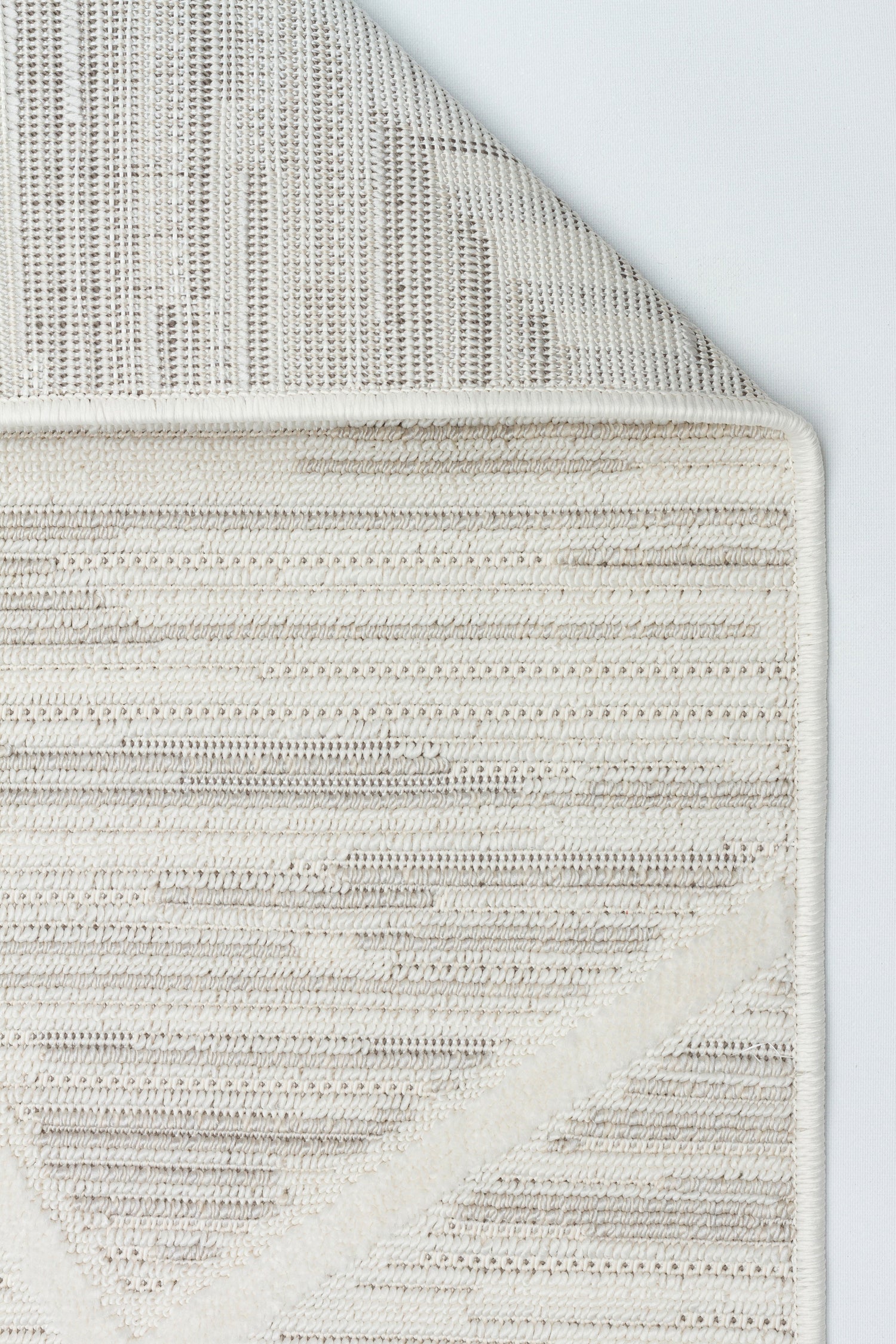 İCON T-PE04-KREM Kabartmalı Modern Geometrik Desenli Salon Halısı