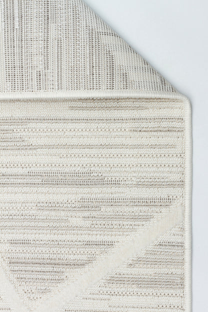 İCON T-PE04-KREM Kabartmalı Modern Geometrik Desenli Salon Halısı