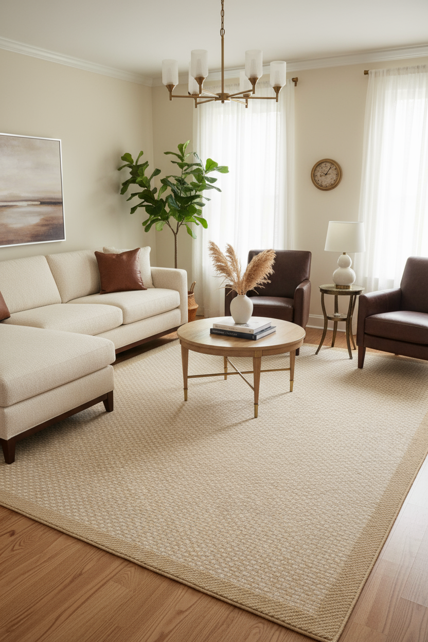 SİSAL EXTRA - VN03 NATURAL BEJ Extra Kalın Jüt Hasır Dokulu Doğal Salon Mutfak Koridor Balkon Halısı