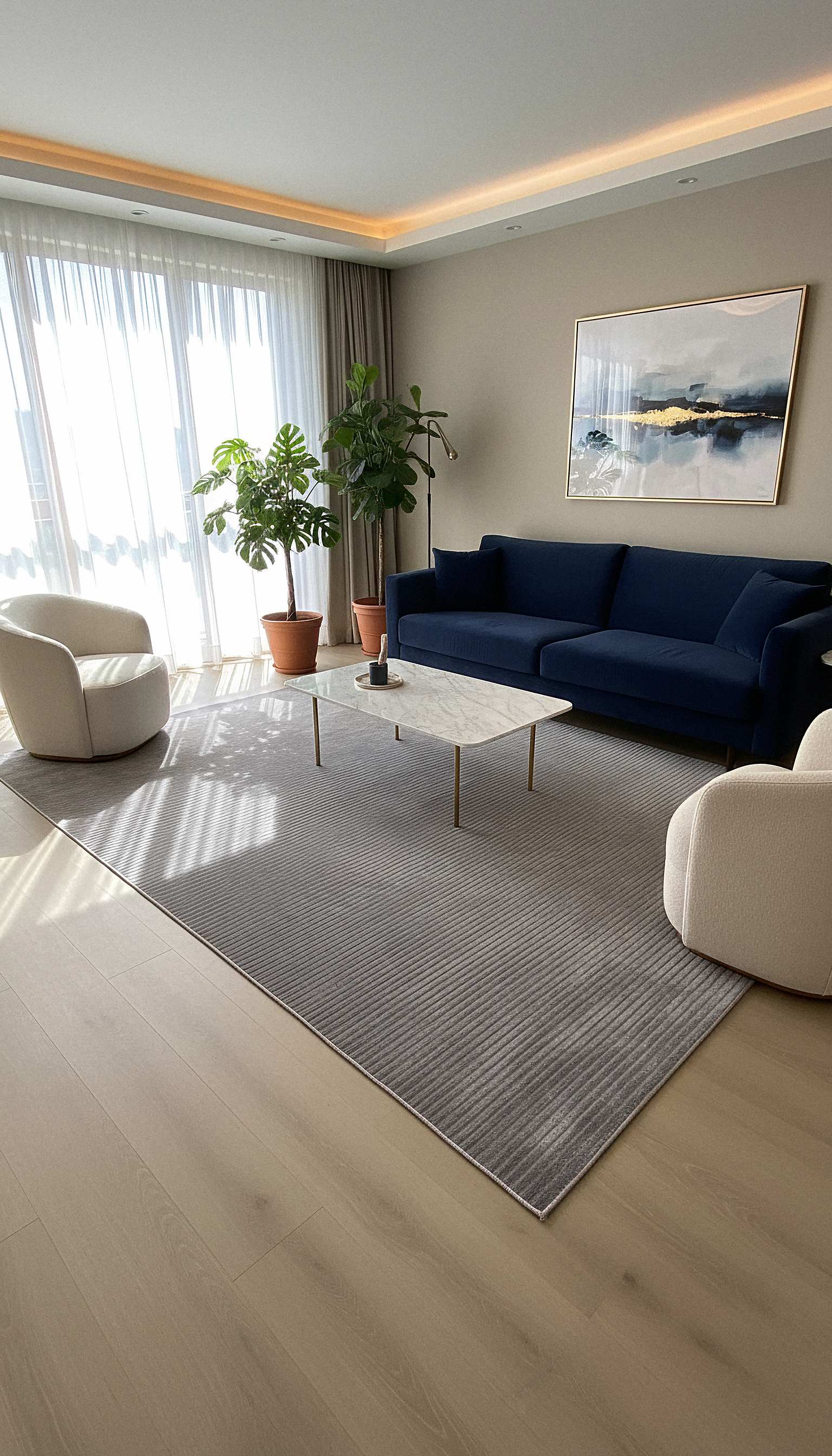 ŞÖNİL LİDYA - GRİ Makinede Yıkanabilir İskandinav Desenli Salon Koridor Mutfak Şönil Dokuma Halı