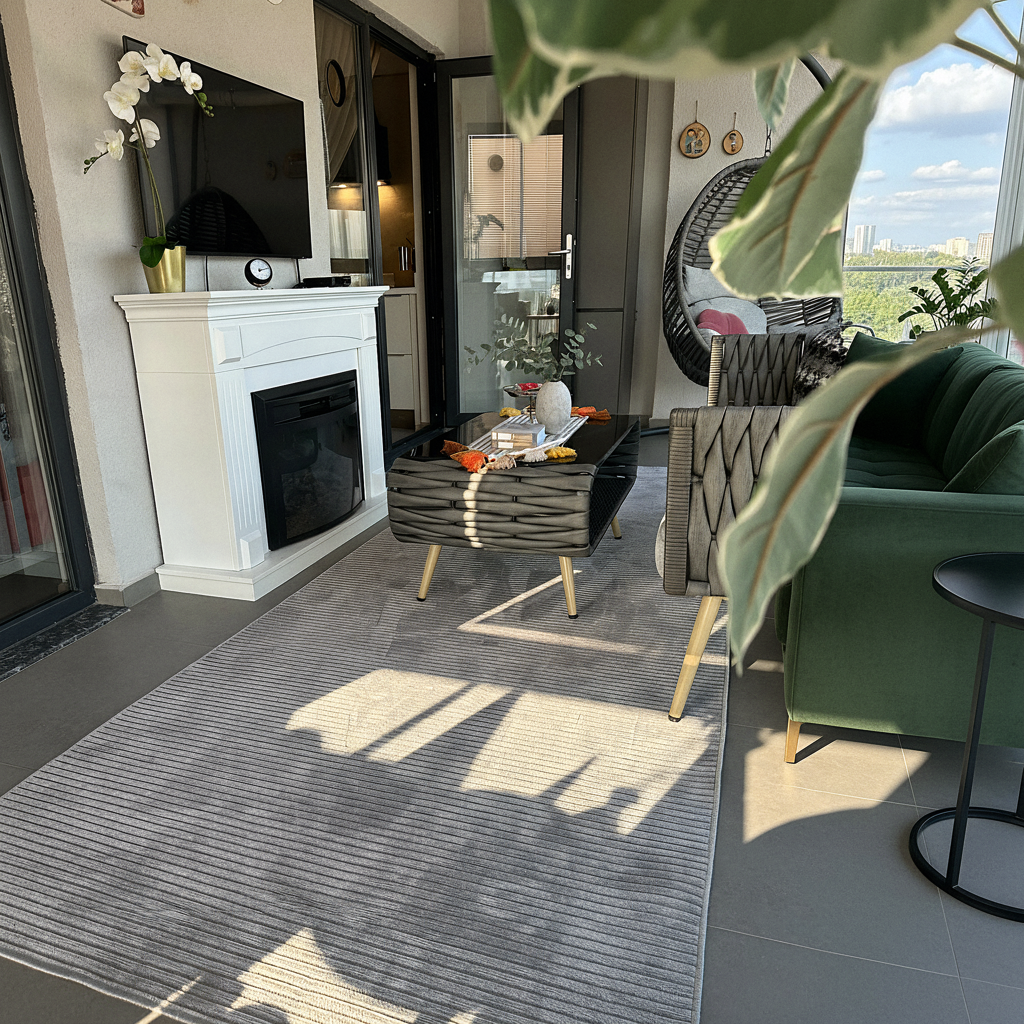 ŞÖNİL LİDYA - GRİ Makinede Yıkanabilir İskandinav Desenli Salon Koridor Mutfak Şönil Dokuma Halı