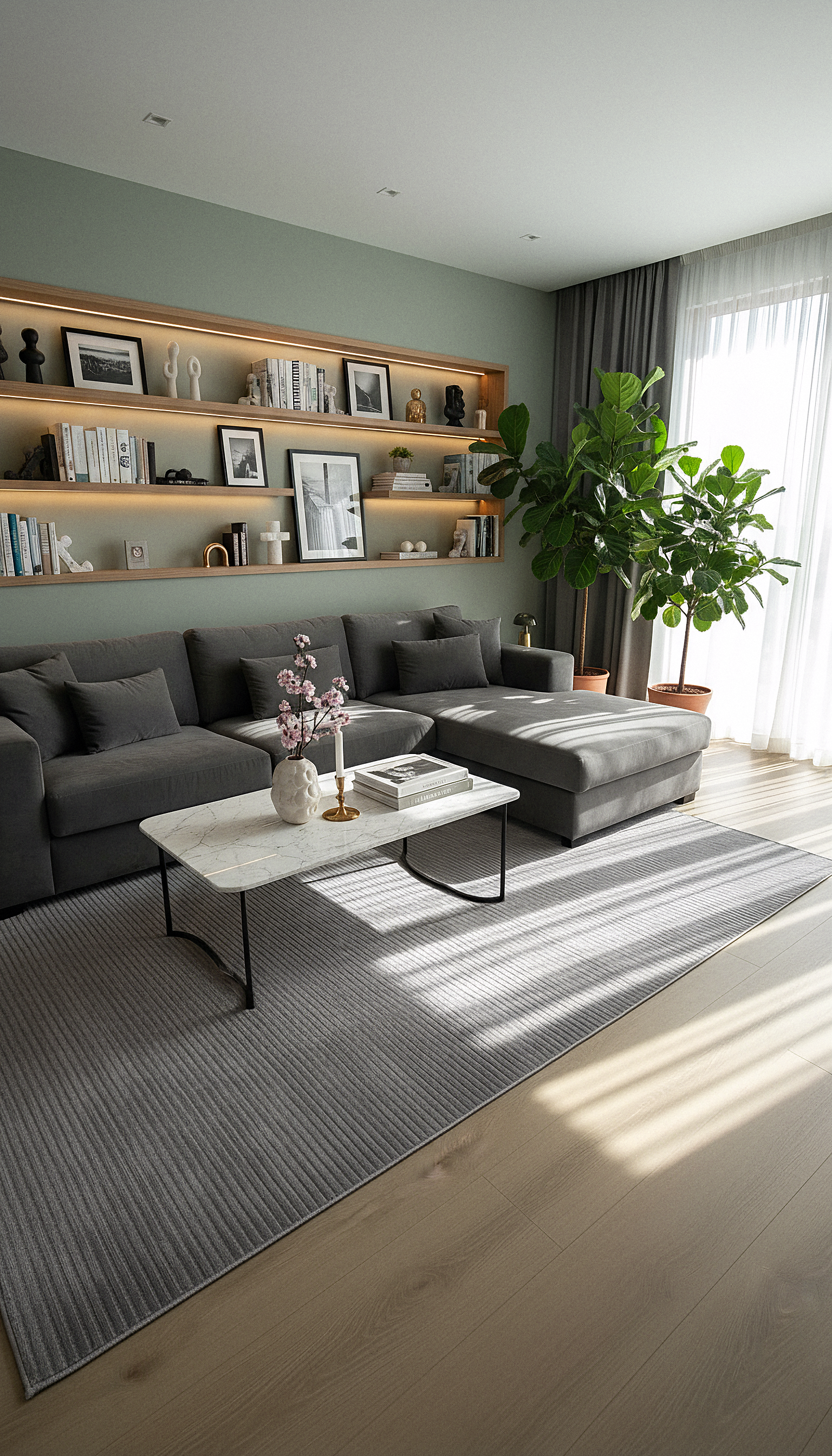 ŞÖNİL LİDYA - GRİ Makinede Yıkanabilir İskandinav Desenli Salon Koridor Mutfak Şönil Dokuma Halı