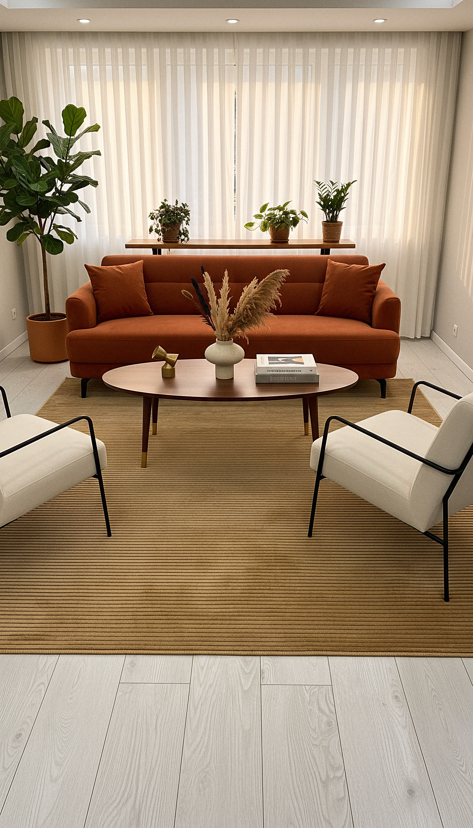 ŞÖNİL LİDYA - KAHVE Makinede Yıkanabilir İskandinav Desenli Salon Koridor Mutfak Şönil Dokuma Halı