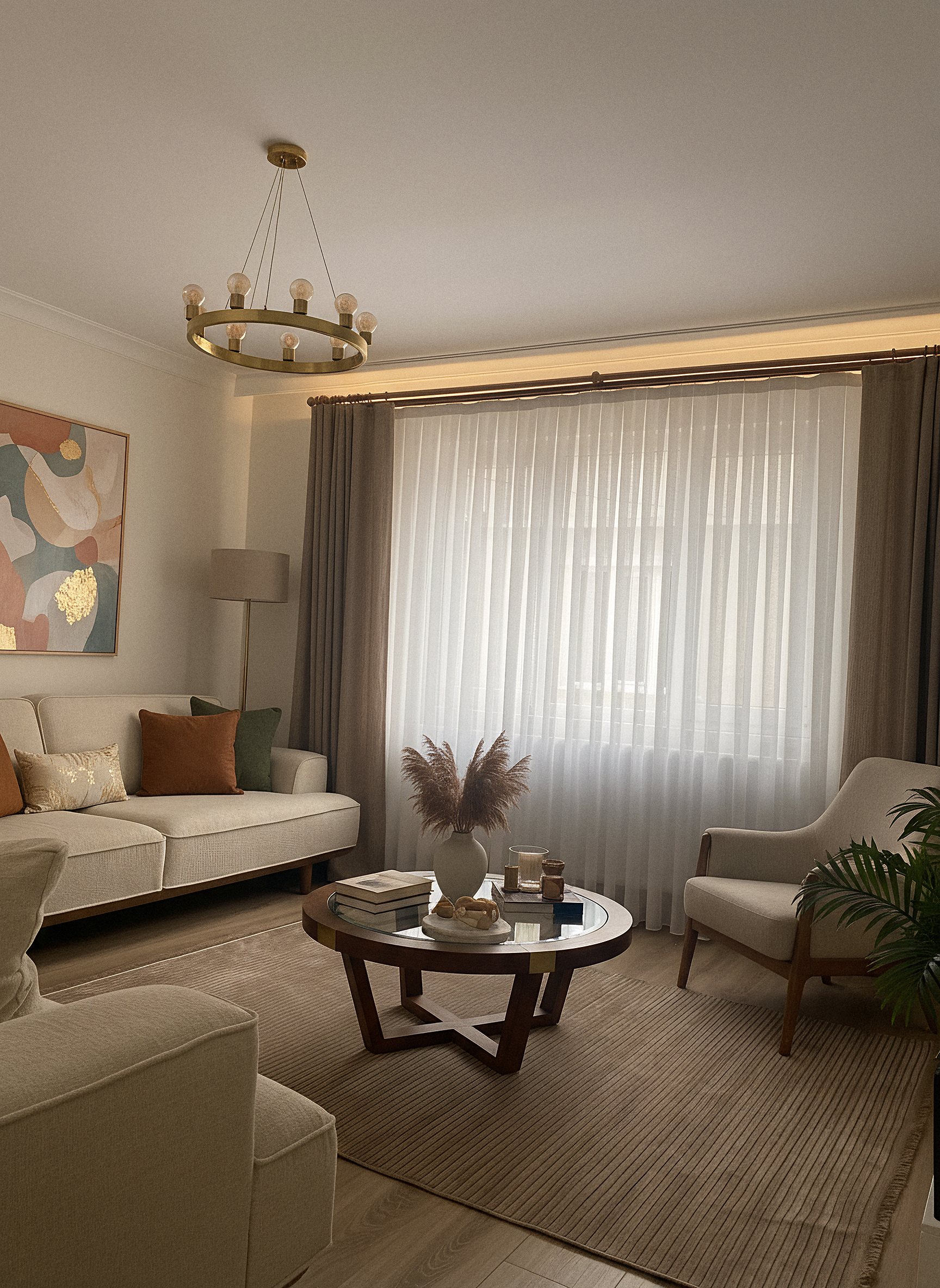 ŞÖNİL LİDYA - VİZON Makinede Yıkanabilir İskandinav Desenli Salon Koridor Mutfak Şönil Dokuma Halı