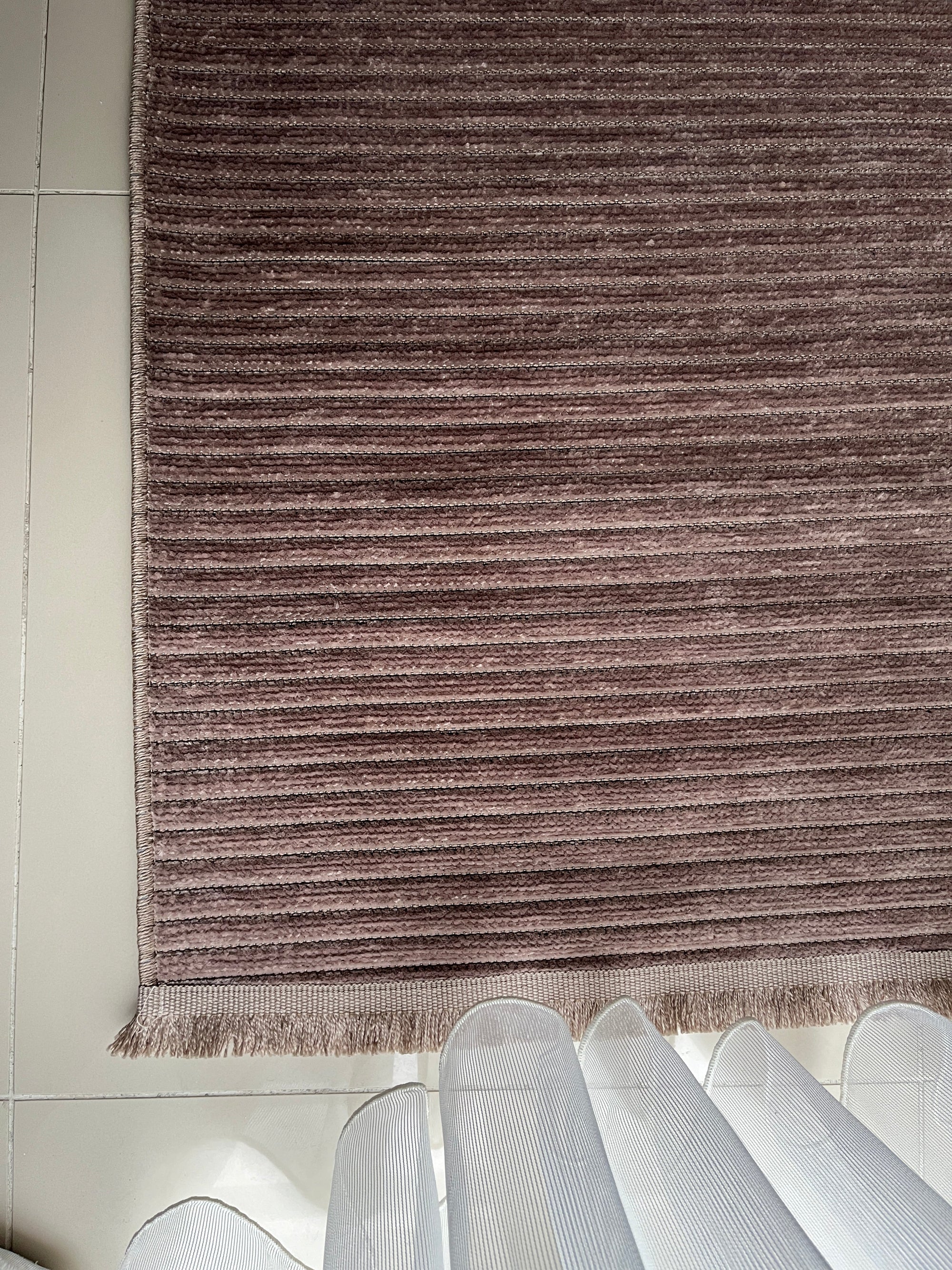 ŞÖNİL LİDYA - VİZON Makinede Yıkanabilir İskandinav Desenli Salon Koridor Mutfak Şönil Dokuma Halı
