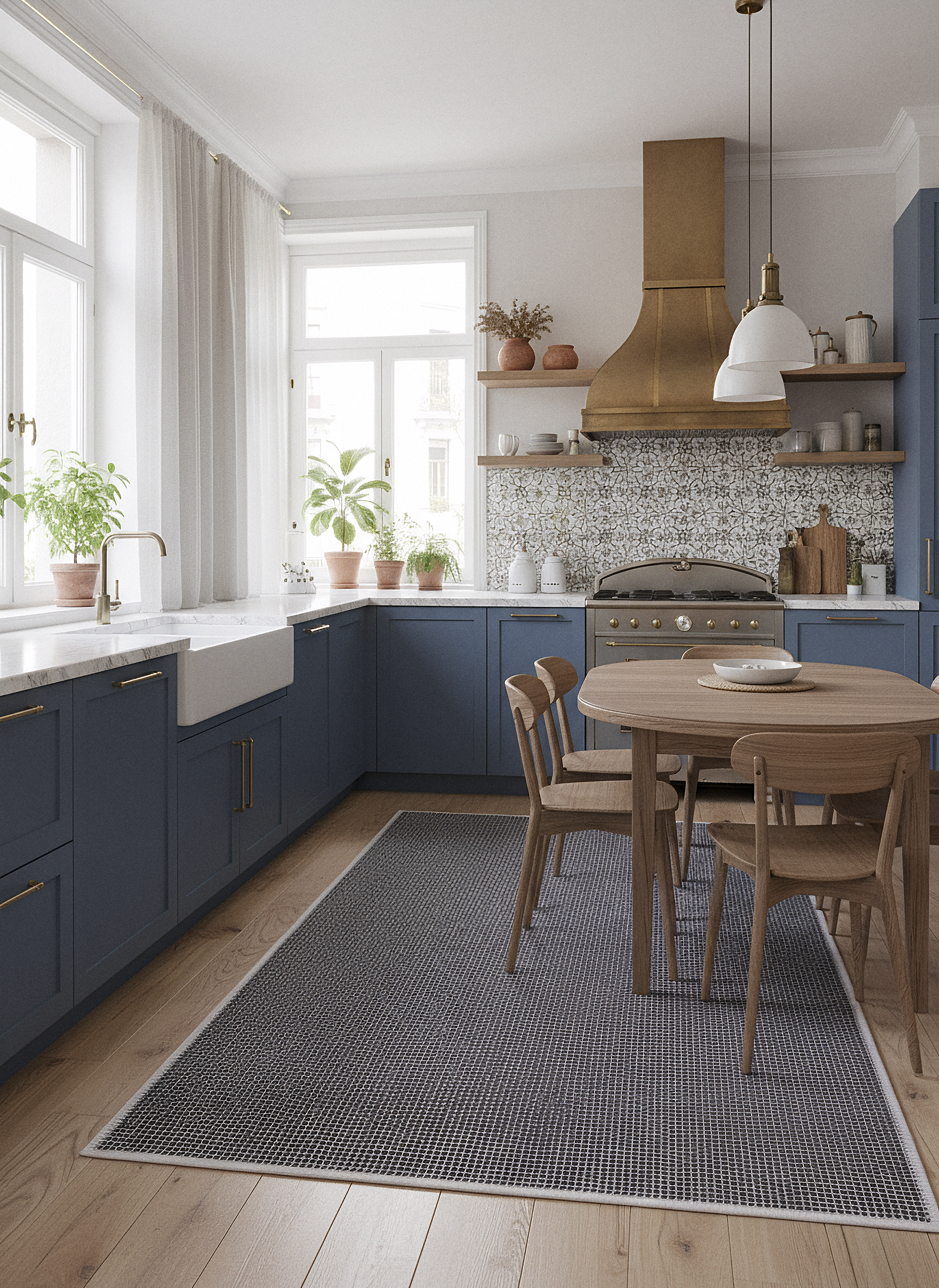 ŞÖNİL PANDORA - ANTRASİT Makinede Yıkanabilir Modern Sade Salon Koridor Mutfak Şönil Dokuma Halı