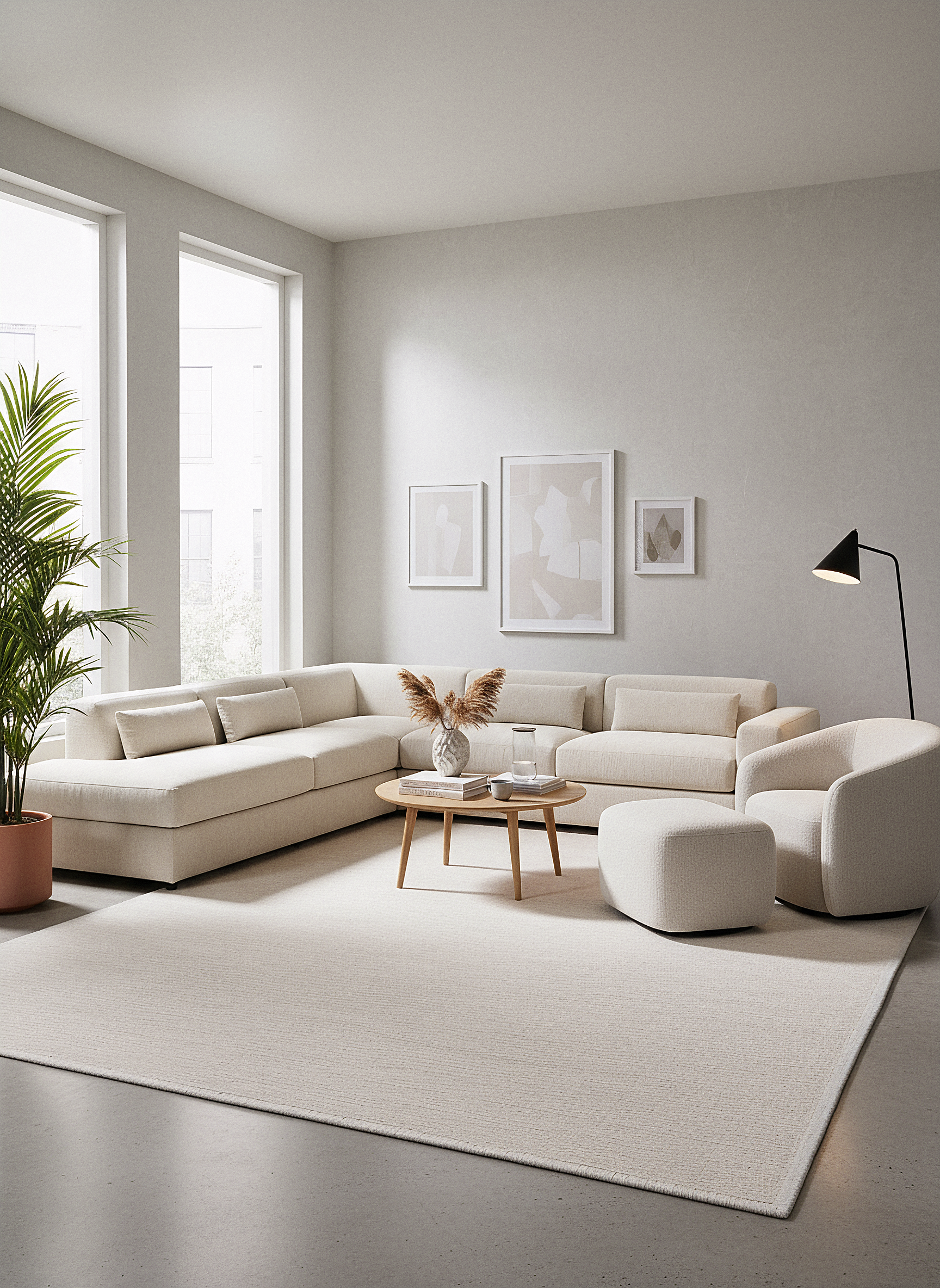 ŞÖNİL PANDORA - KREM Makinede Yıkanabilir Modern Sade Salon Koridor Mutfak Şönil Dokuma Halı