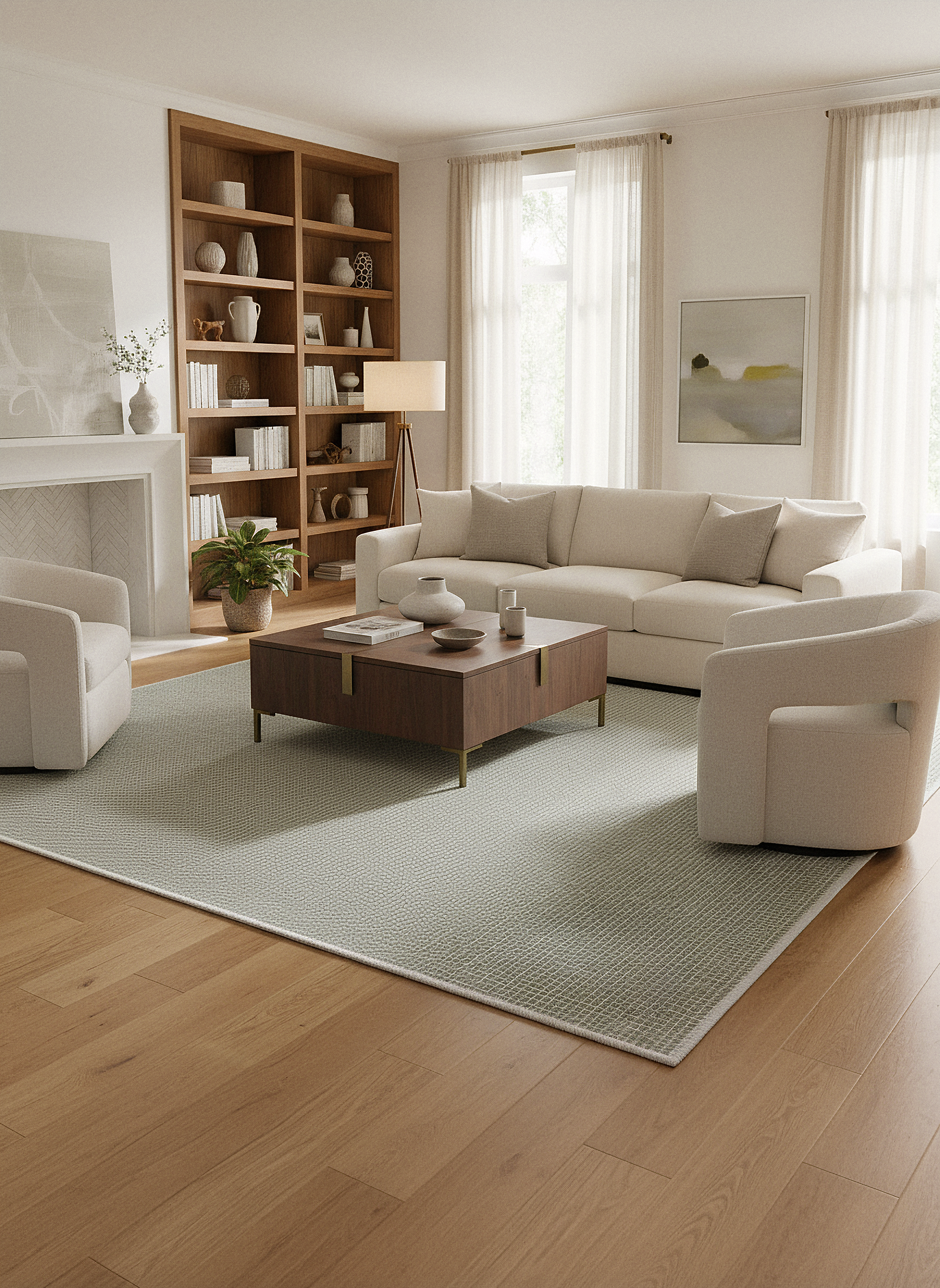 ŞÖNİL PANDORA - YEŞİL Makinede Yıkanabilir Modern Sade Salon Koridor Mutfak Şönil Dokuma Halı