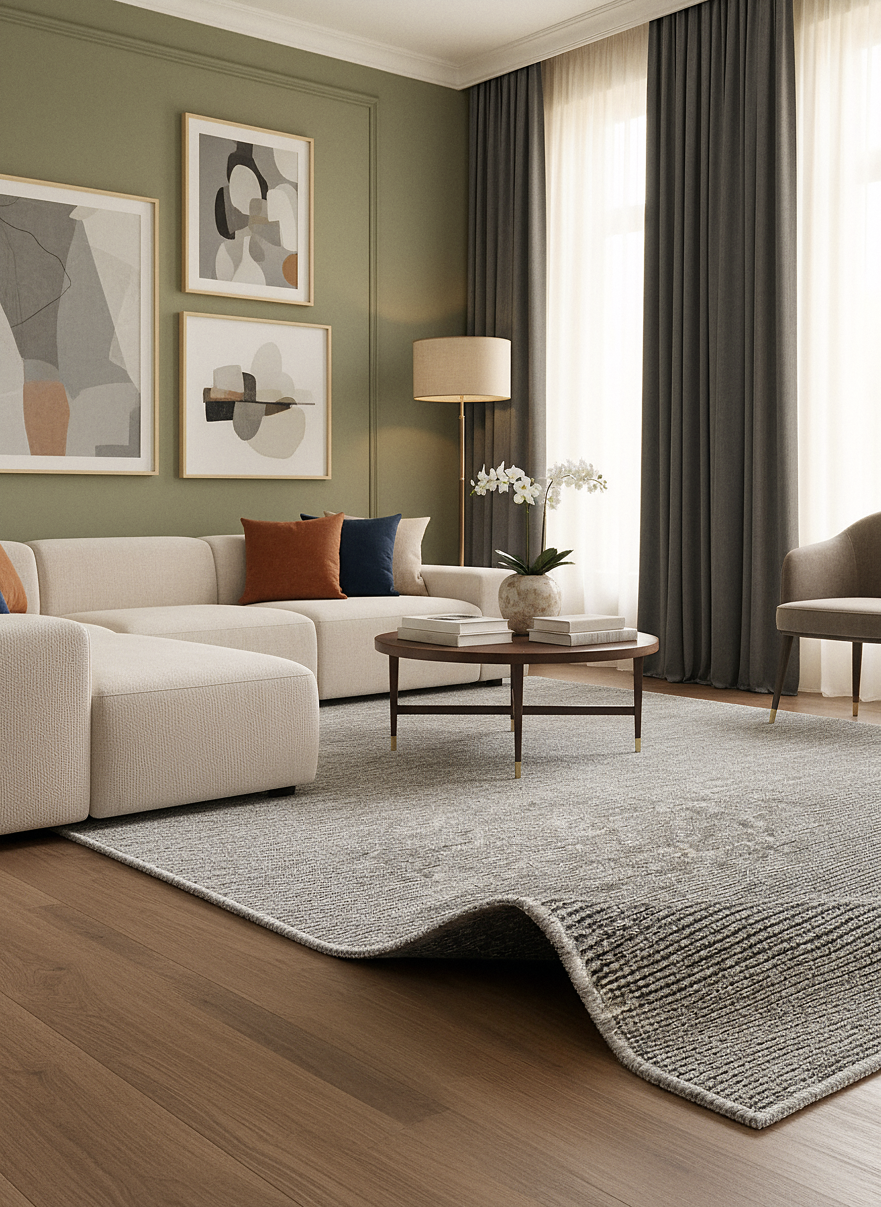 ŞÖNİL SUDE-GRİ Makinede Yıkanabilir Modern Sade Desenli Salon Koridor Mutfak Şönil Dokuma Halı