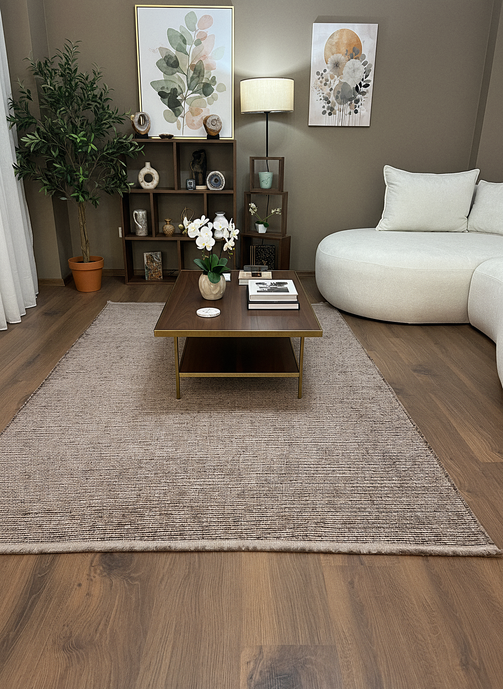 ŞÖNİL SUDE-VİZON Makinede Yıkanabilir Modern Sade Desenli Salon Koridor Mutfak Şönil Dokuma Halı