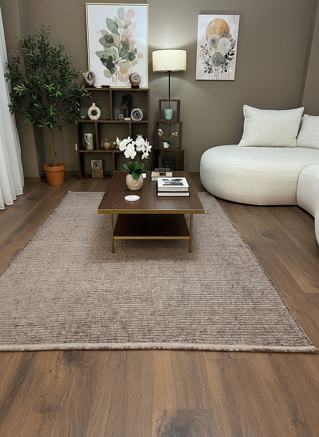 ŞÖNİL SUDE-VİZON Makinede Yıkanabilir Modern Sade Desenli Salon Koridor Mutfak Şönil Dokuma Halı