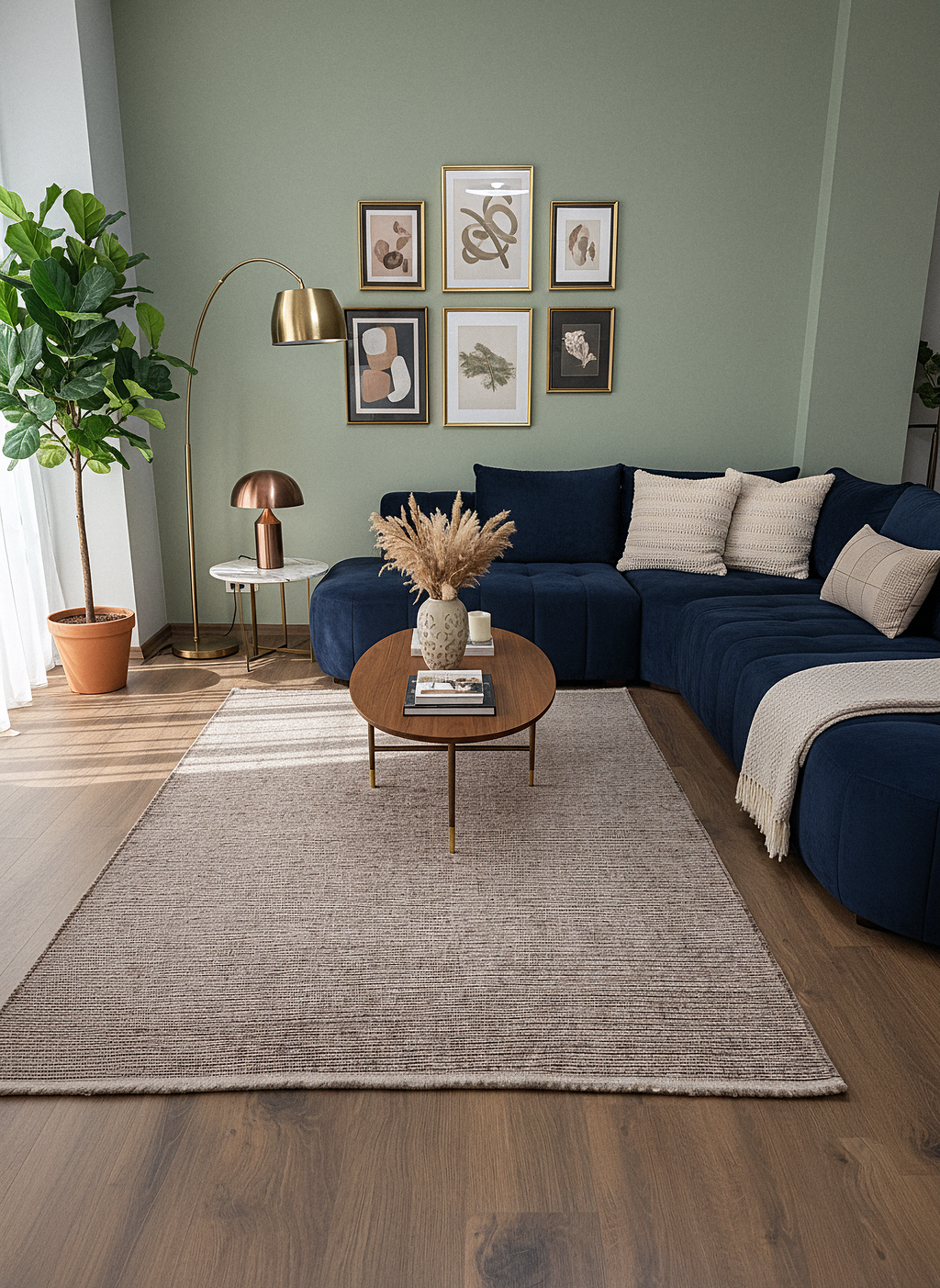 ŞÖNİL SUDE-VİZON Makinede Yıkanabilir Modern Sade Desenli Salon Koridor Mutfak Şönil Dokuma Halı