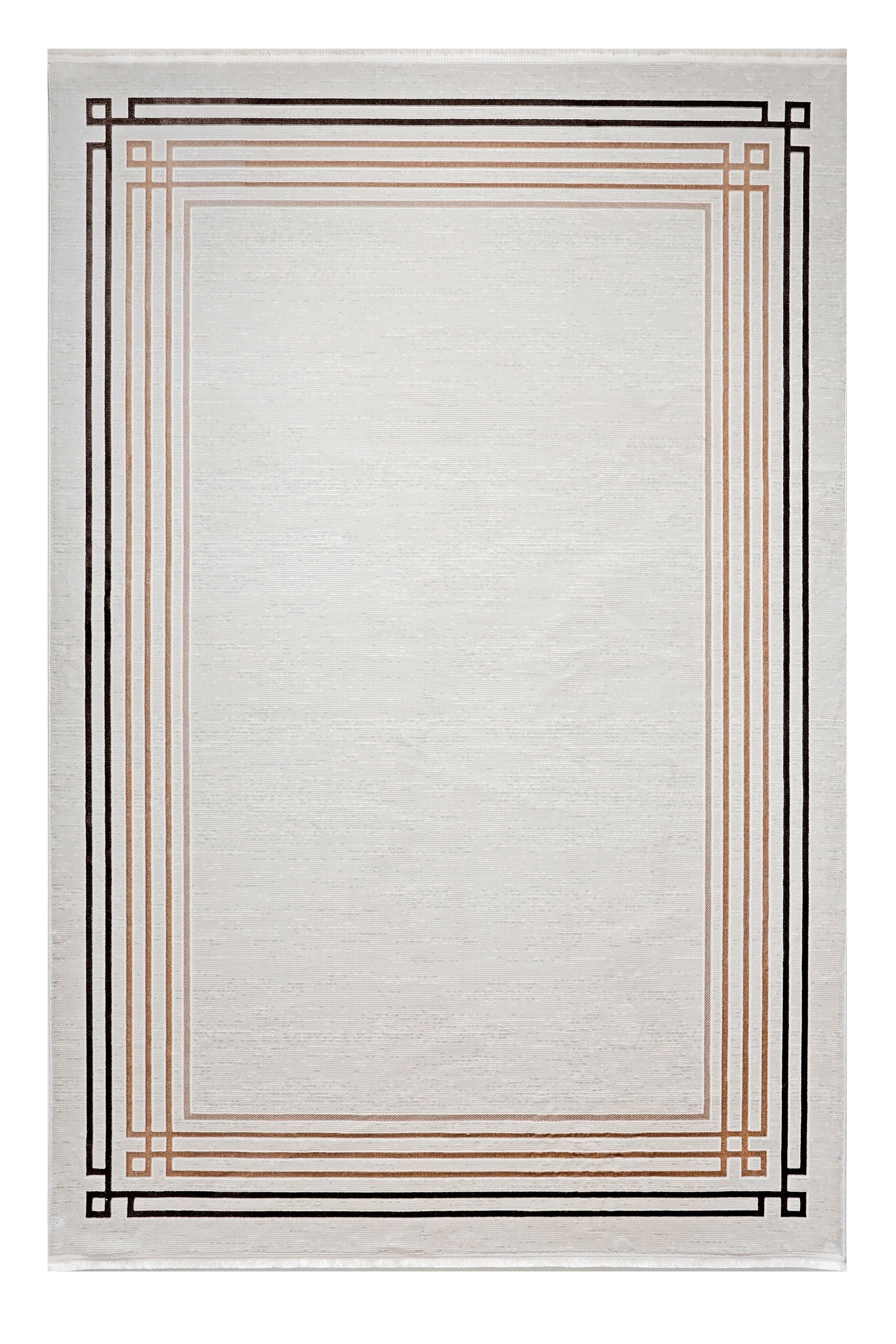 LOTUS C31-KAHVE/BEJ/KREM Sentetik Bambu Parlak Saten Salon Koridor Mutfak Halısı