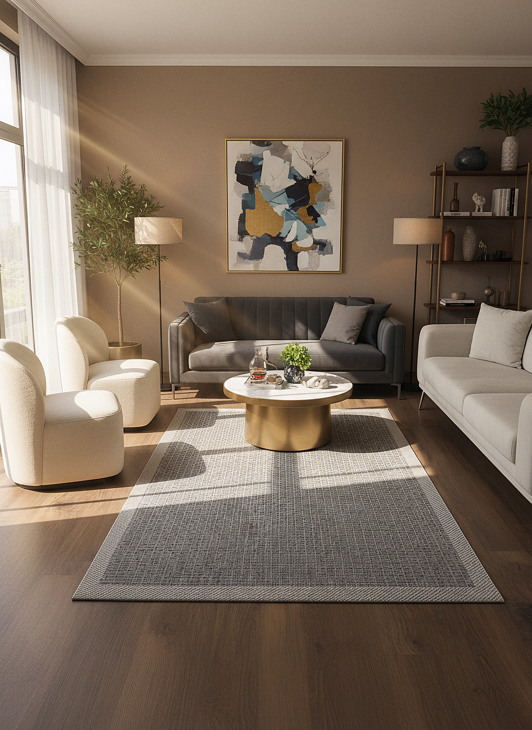 SİSAL-C01611 ANTRASİT Jüt Hasır Dokulu Doğal Salon Mutfak Koridor Balkon Halısı