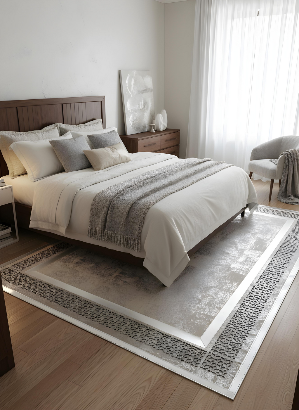 Royal Serisi Valeri - El İşçiliği ile Üretilmiş Varaklı Deri Dekoratif Halı