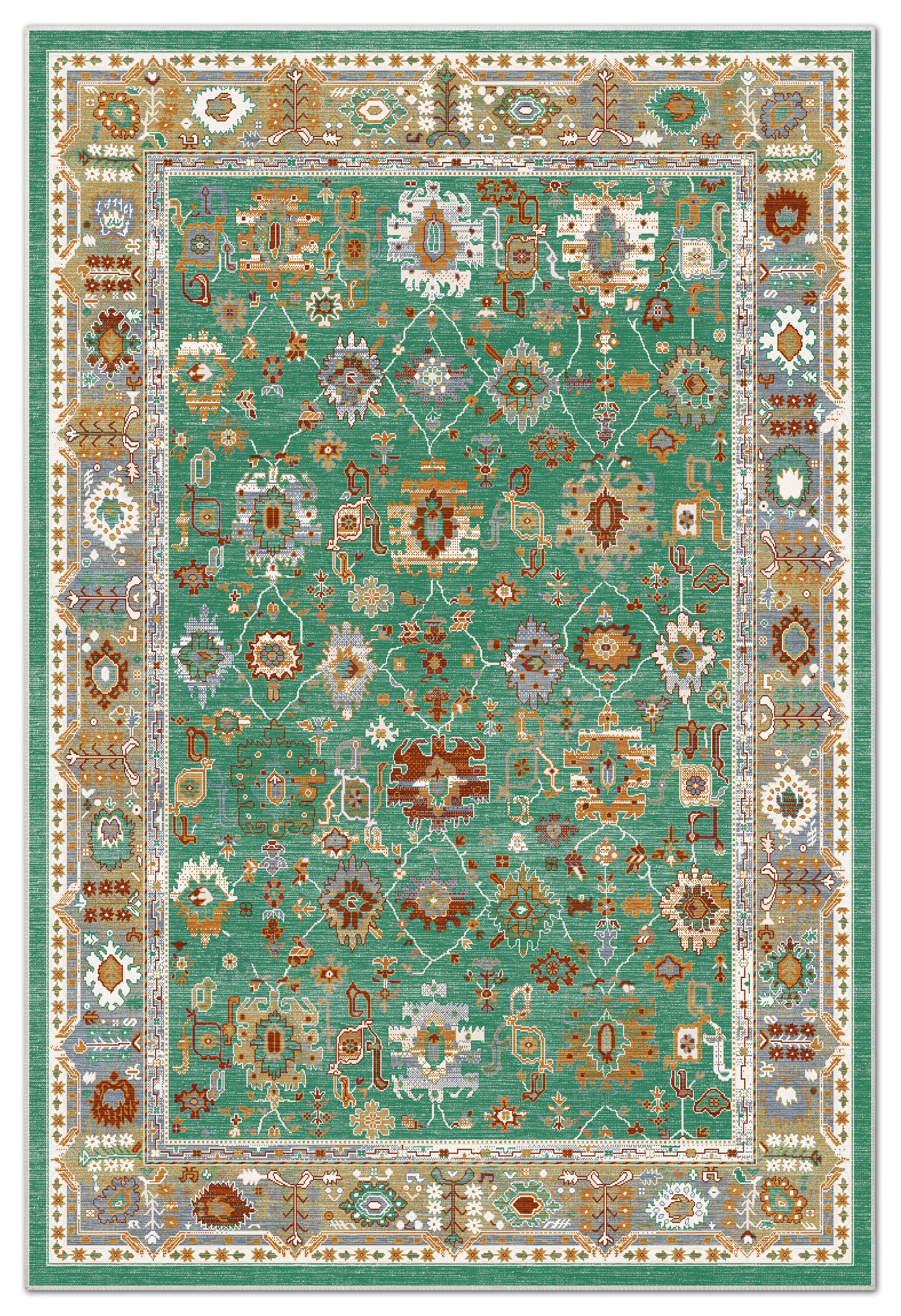 Arte VN016-3 Vintage Klasik Desenli Dekoratif Şönil Halı