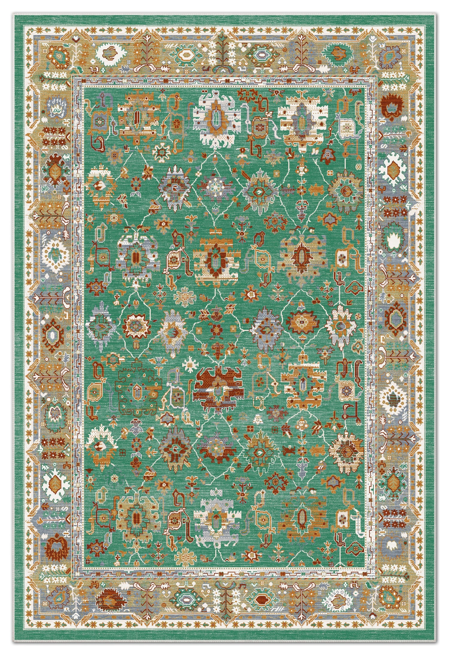 Arte VN016-3 Vintage Klasik Desenli Dekoratif Şönil Halı
