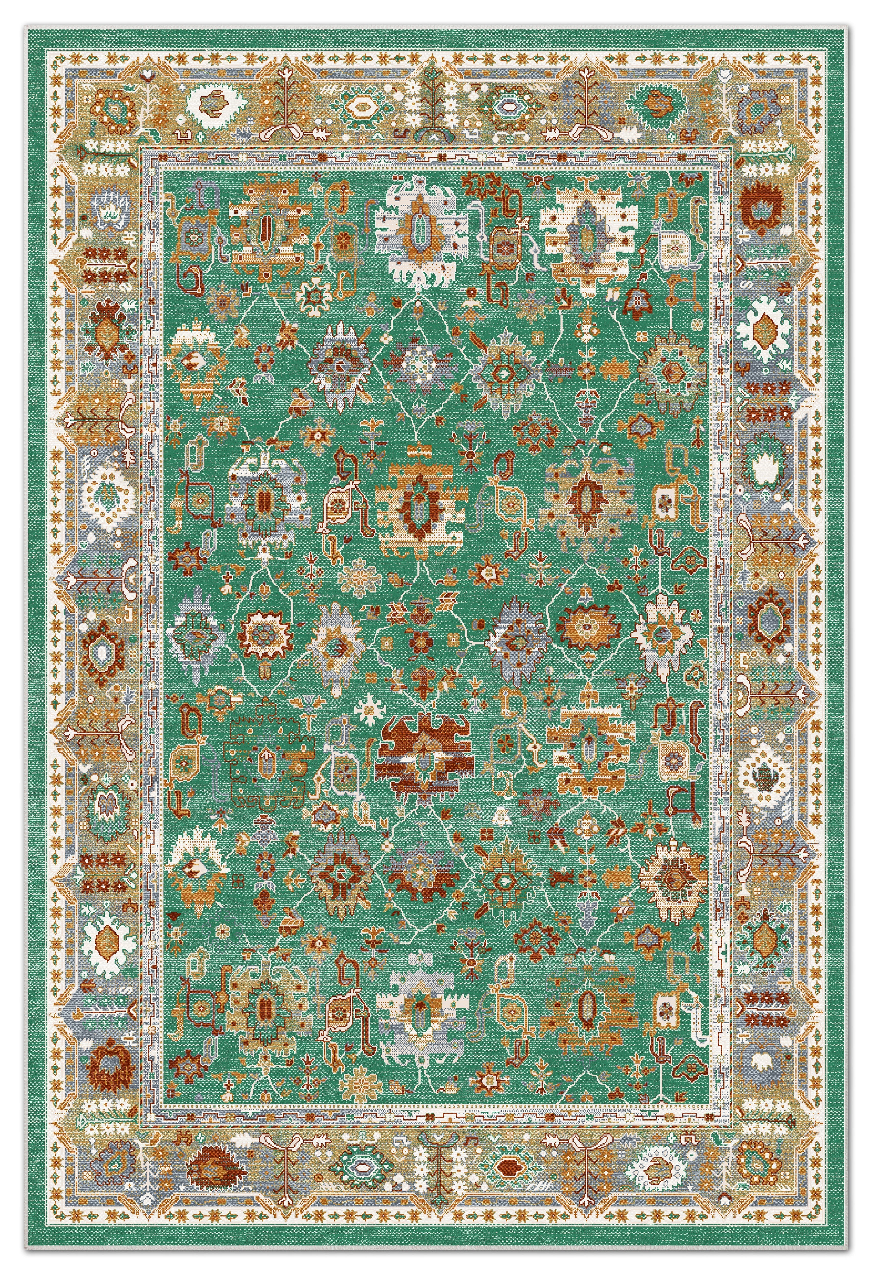 Arte VN016-3 Vintage Klasik Desenli Dekoratif Şönil Halı
