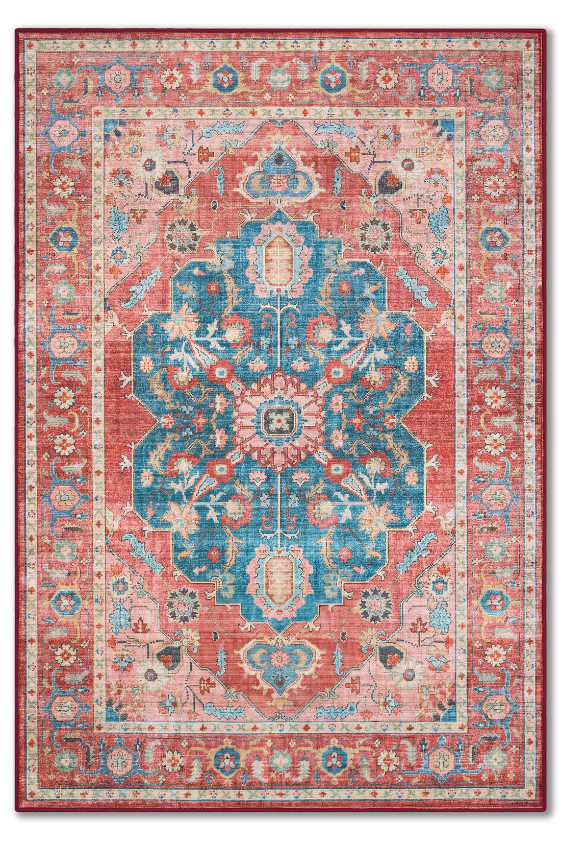 yıkanabilir kaymaz taban şönil dokuma halı 80x150 kirmizi; mavi; renkli