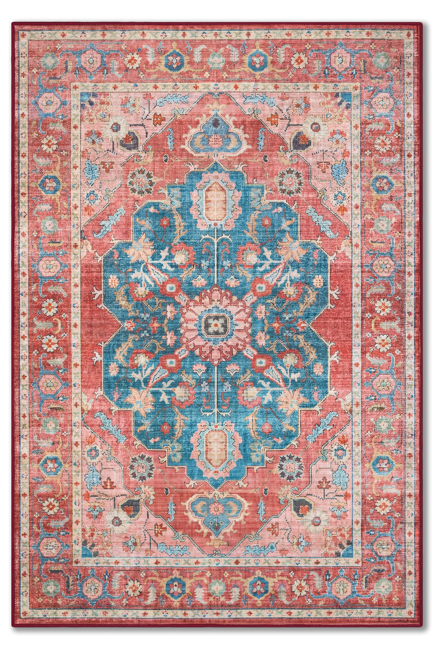 yıkanabilir kaymaz taban şönil dokuma halı 80x150 kirmizi; mavi; renkli