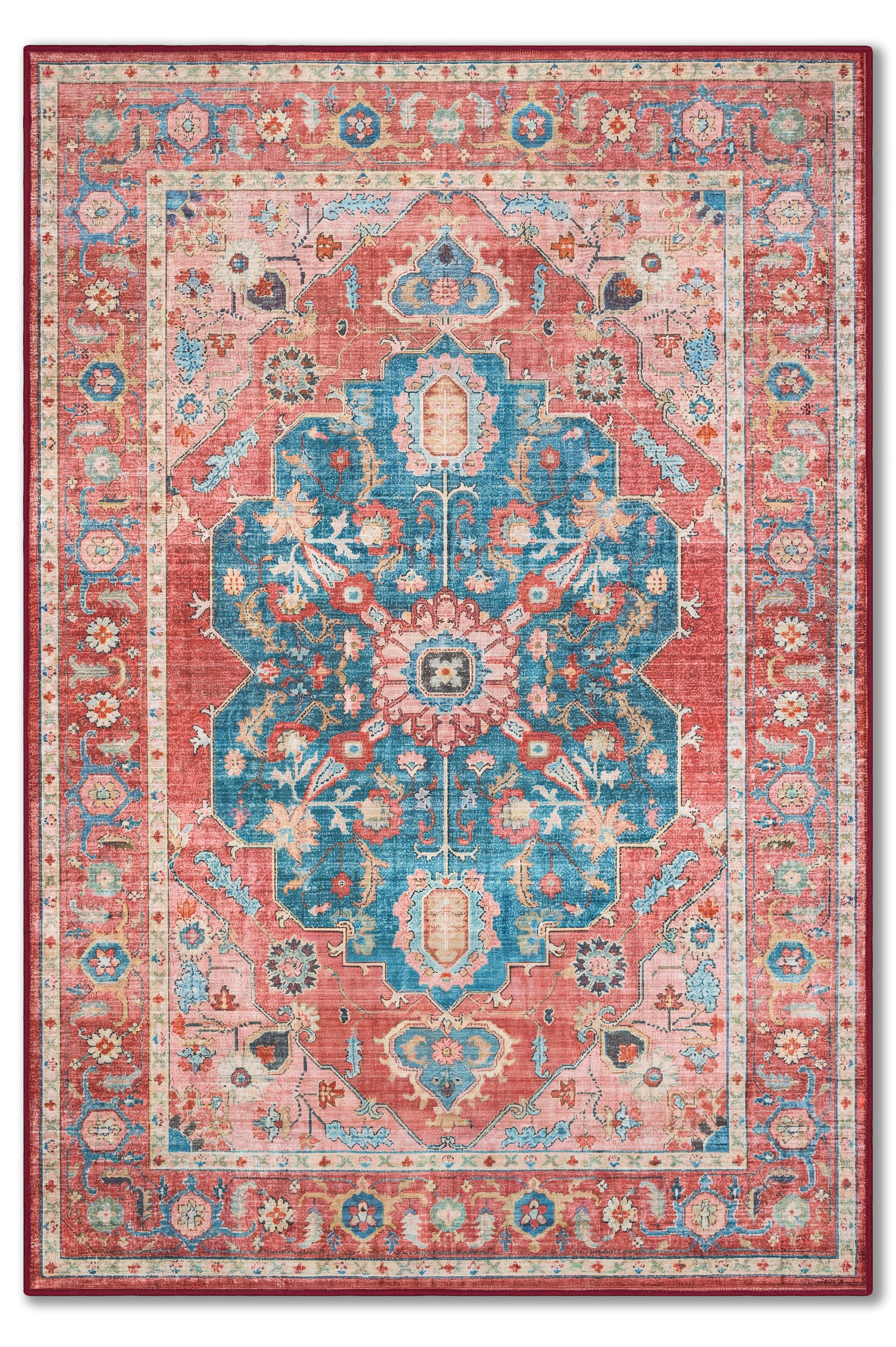 yıkanabilir kaymaz taban şönil dokuma halı 80x150 kirmizi; mavi; renkli