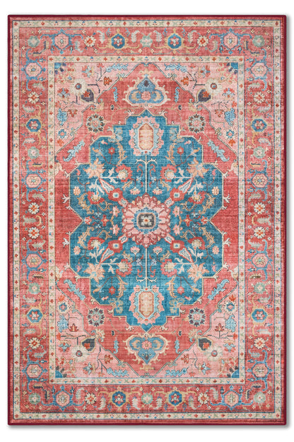 yıkanabilir kaymaz taban şönil dokuma halı 80x150 kirmizi; mavi; renkli