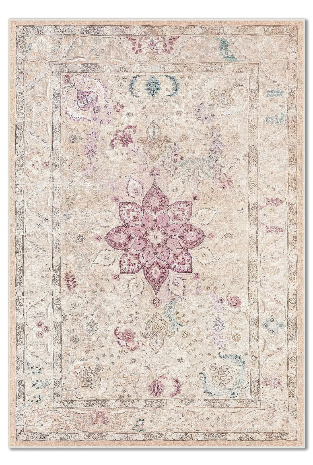 ARTE VN048 Vintage Klasik Desenli Renkli Dekoratif Salon Mutfak Koridor Halısı
