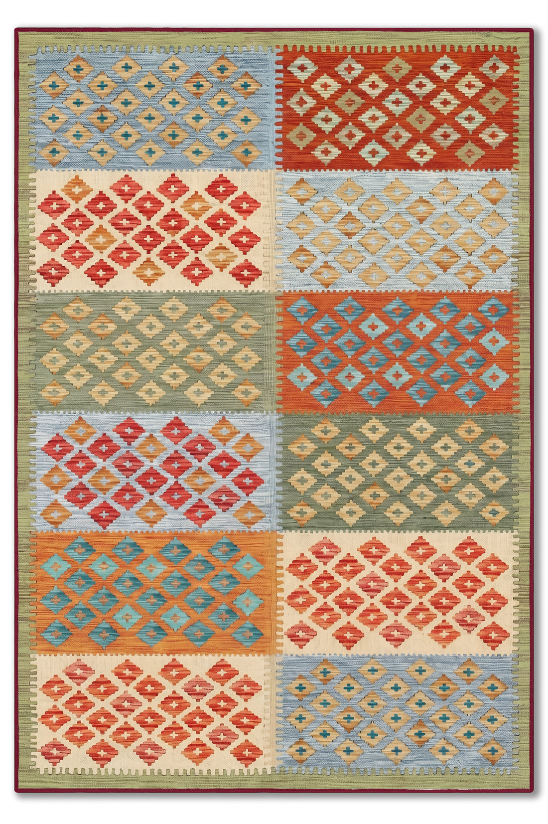 yıkanabilir kaymaz taban şönil dokuma halı 80x150 renkli