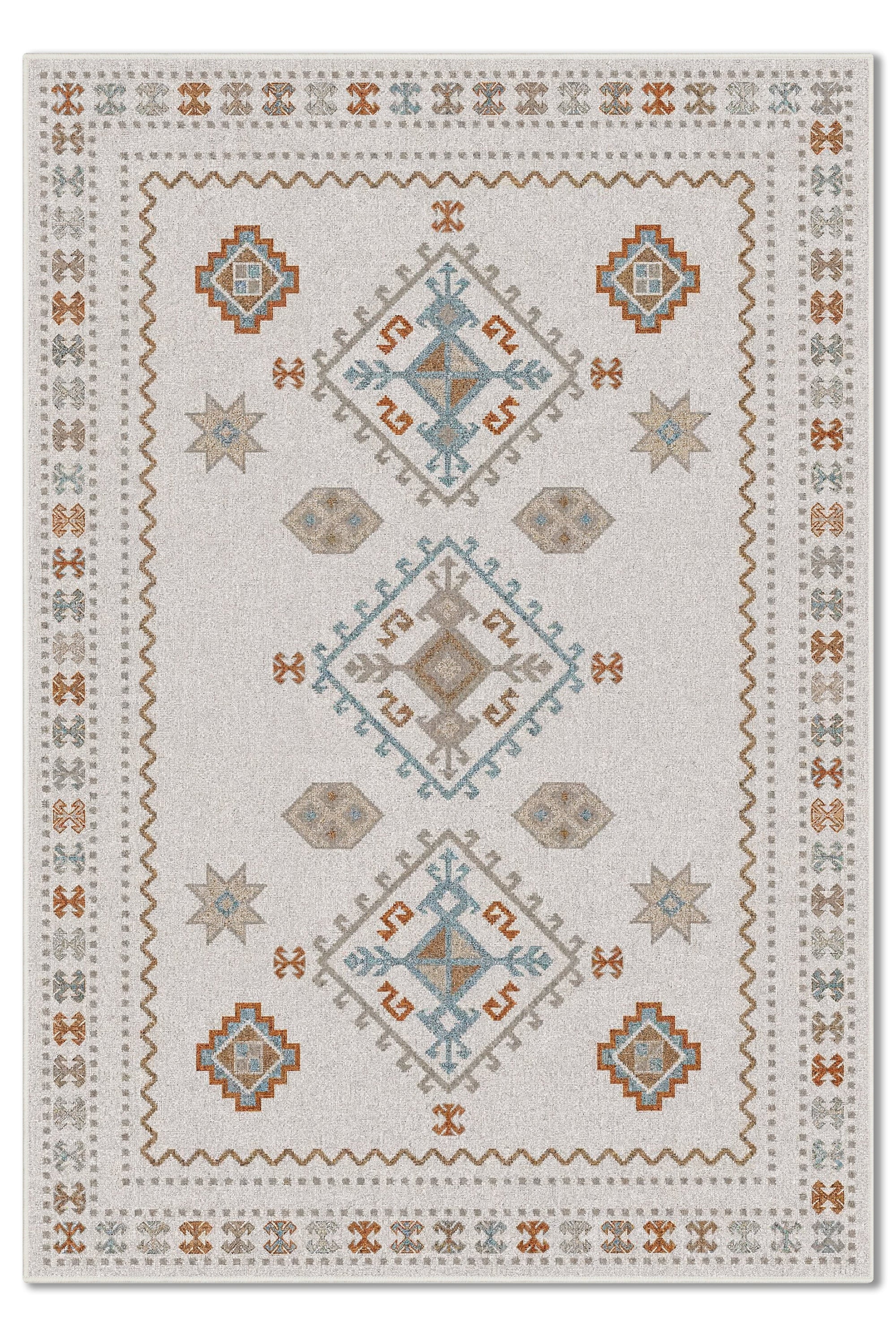 ARTE VN054 İskandinav Geometrik Desenli Renkli Dekoratif Salon Mutfak Koridor Halısı