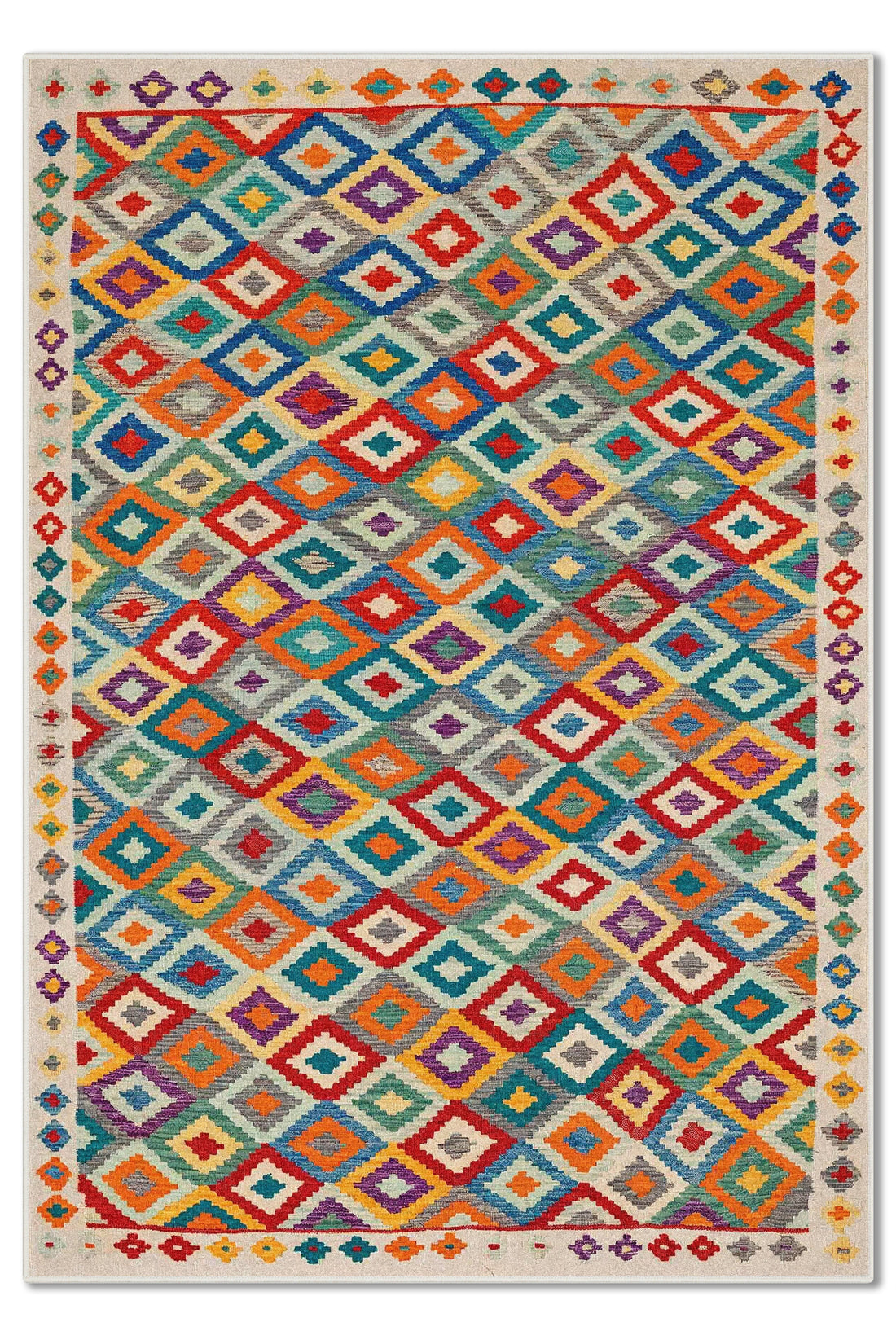 ARTE VN057 İskandinav Geometrik Desenli Renkli Dekoratif Salon Mutfak Koridor Halısı