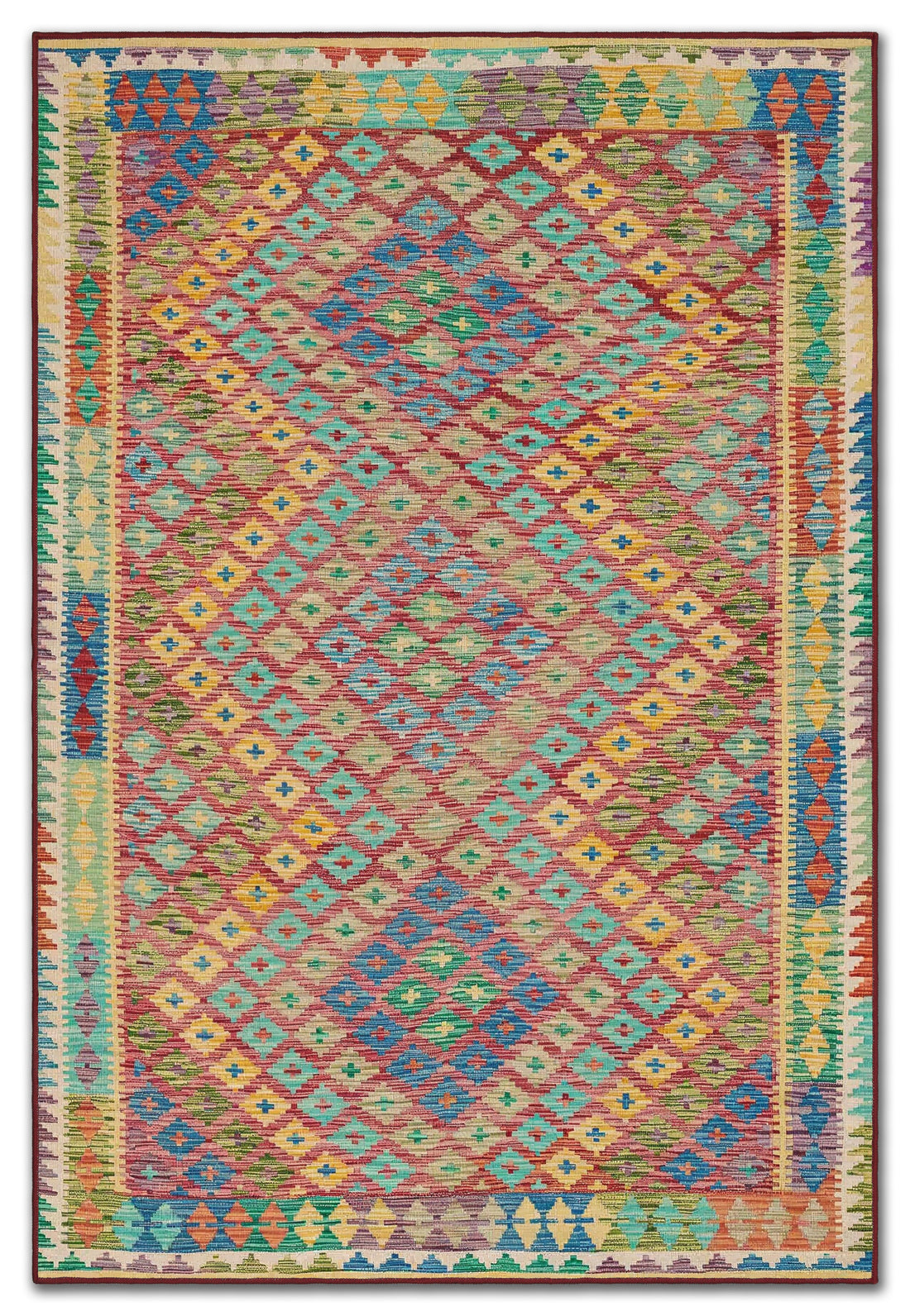 ARTE VN058 Klasik Geometrik Desenli Renkli Dekoratif Salon Mutfak Koridor Halısı