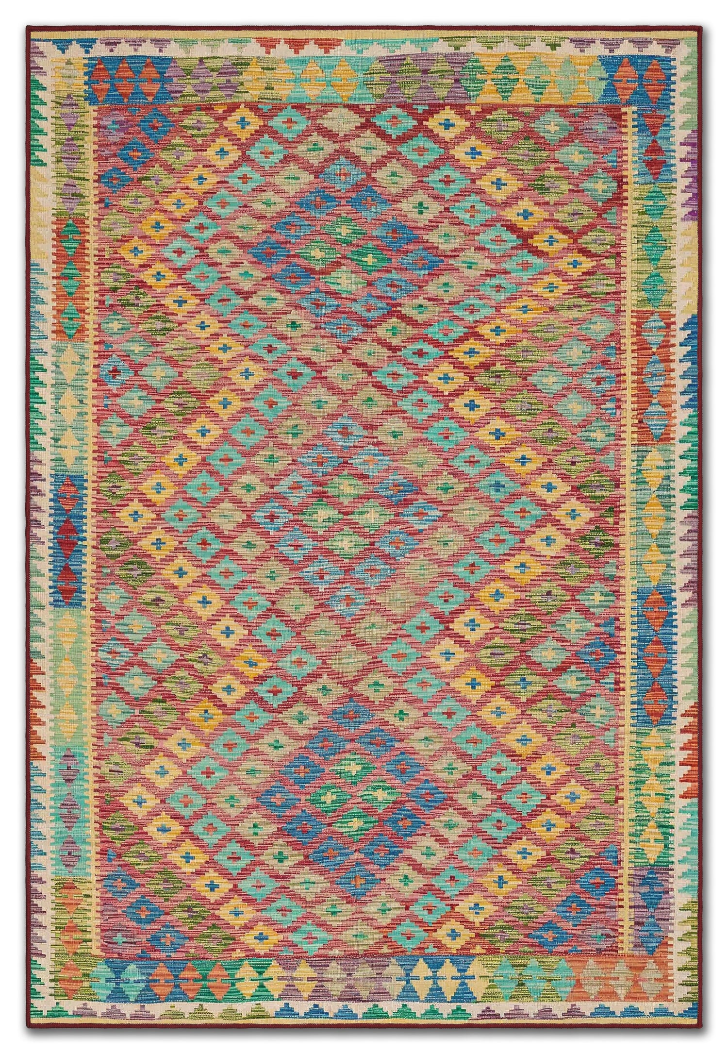 ARTE VN058 Klasik Geometrik Desenli Renkli Dekoratif Salon Mutfak Koridor Halısı