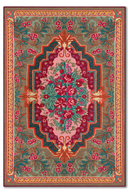 yıkanabilir kaymaz taban şönil dokuma halı 80x150 kahverengi; turuncu; renkli