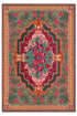 yıkanabilir kaymaz taban şönil dokuma halı 80x150 kahverengi; turuncu; renkli