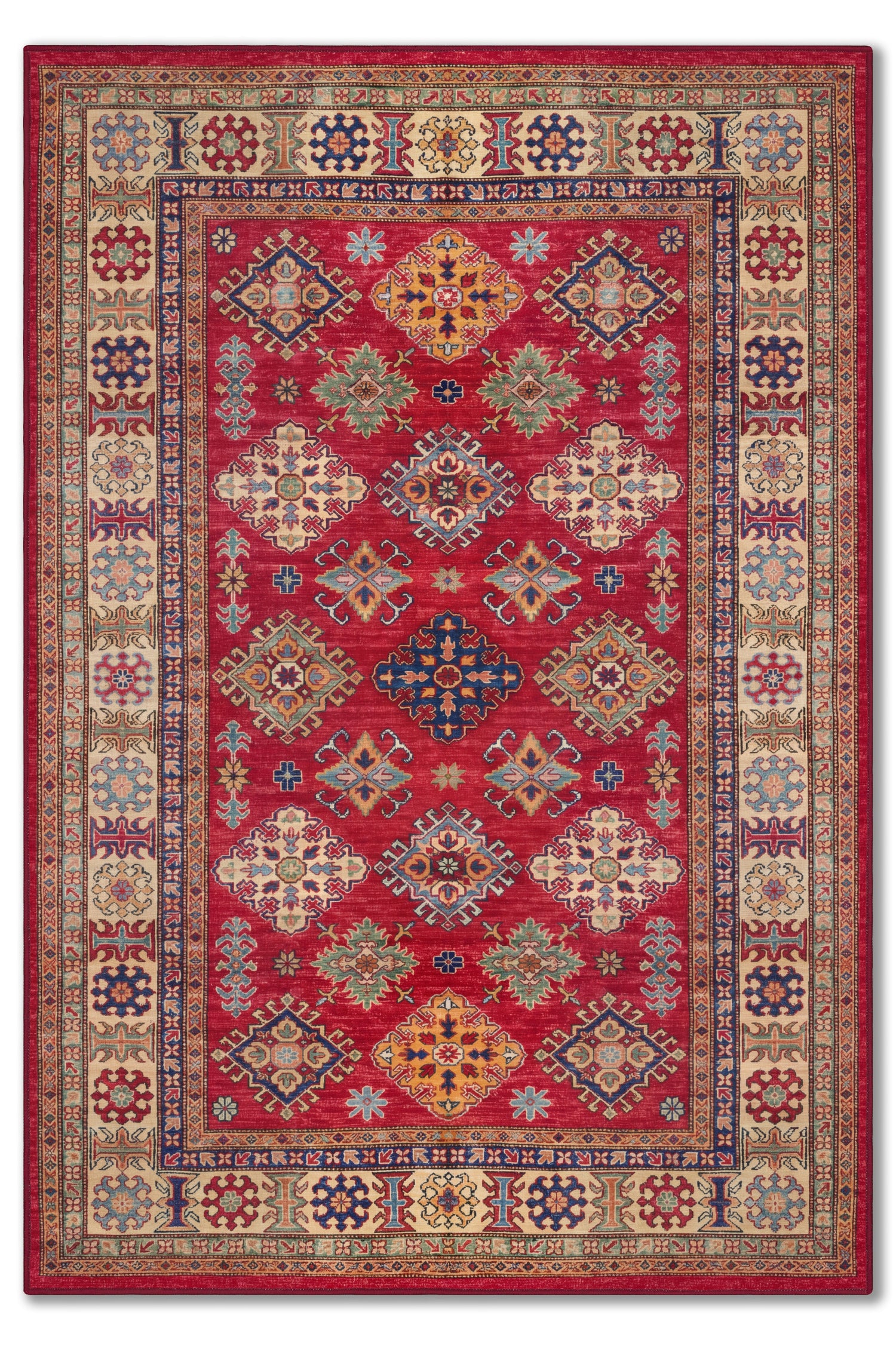 yıkanabilir kaymaz taban şönil dokuma halı 80x150 kirmizi; renkli