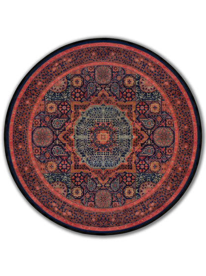 yıkanabilir kaymaz taban şönil dokuma halı 140x200 turuncu; yesil; renkli