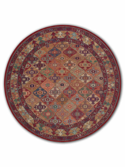 yıkanabilir kaymaz taban şönil dokuma halı 140x200 kirmizi; renkli